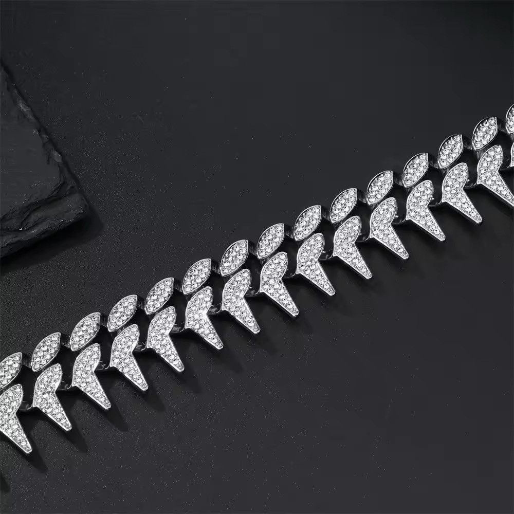 Other 24MM Width Bling Iced Out CZ Stones Thorns Chains Necklace Size ONE SIZE - 4 Thumbnail