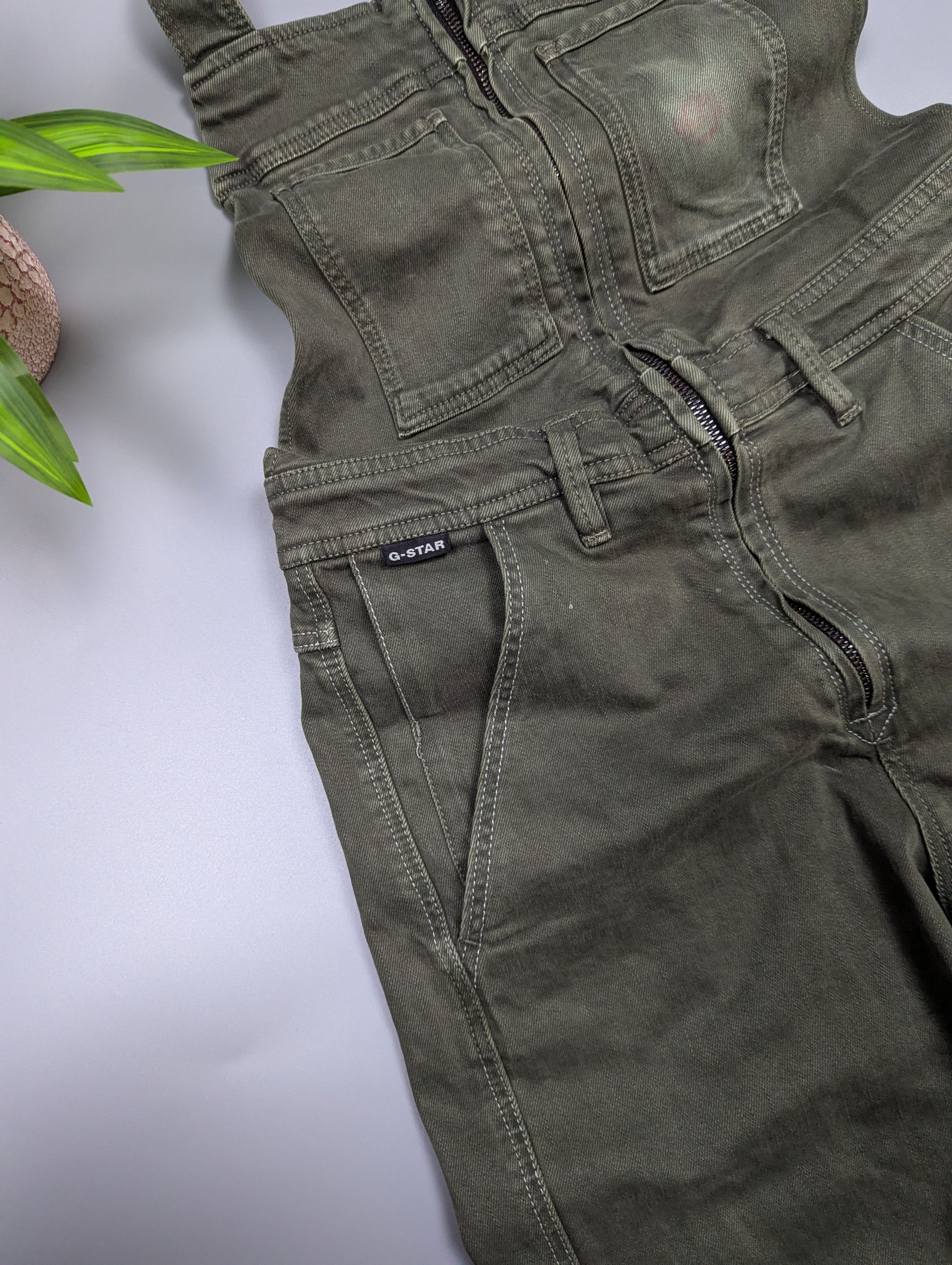 G-Star G-Star RAW Women’s Slim Olive Green Denim Dungaree Jumpsuit Size 27" / US 4 / IT 40 - 8 Thumbnail
