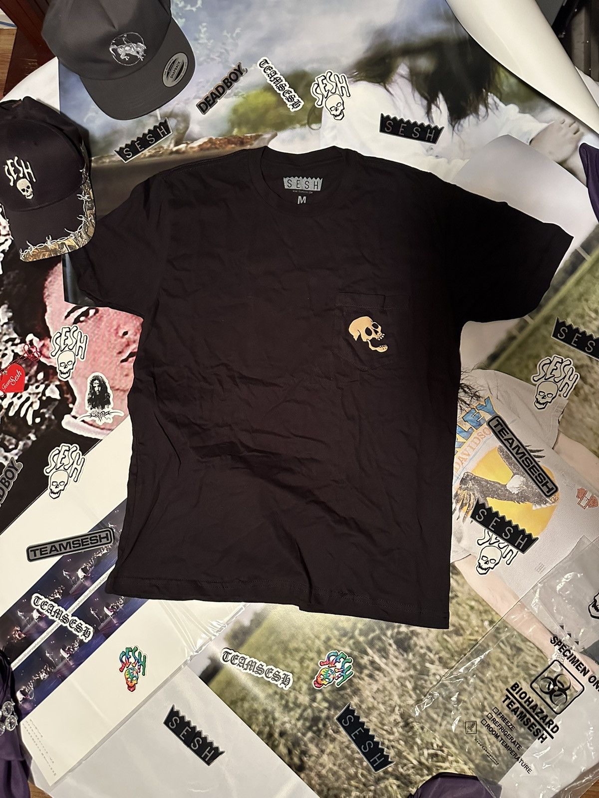 image of Bones x Team Sesh Teamseshdeadboy T-Shirt in Black, Men's (Size Medium)