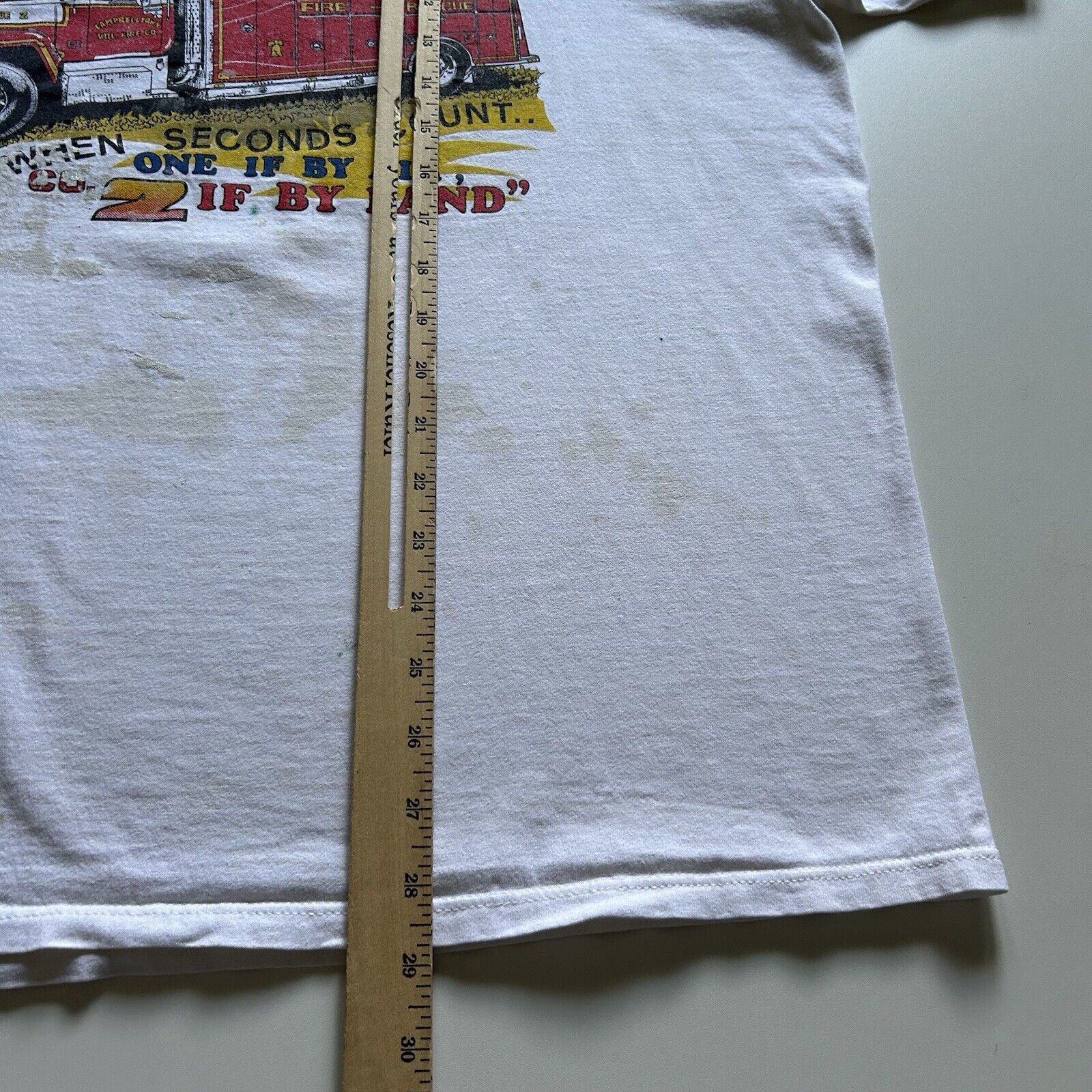 Jerzees Vintage 90s Fire Rescue Fire Fighter Art Graphic T Shirt XXL Size US XXL / EU 58 / 5 - 7 Thumbnail