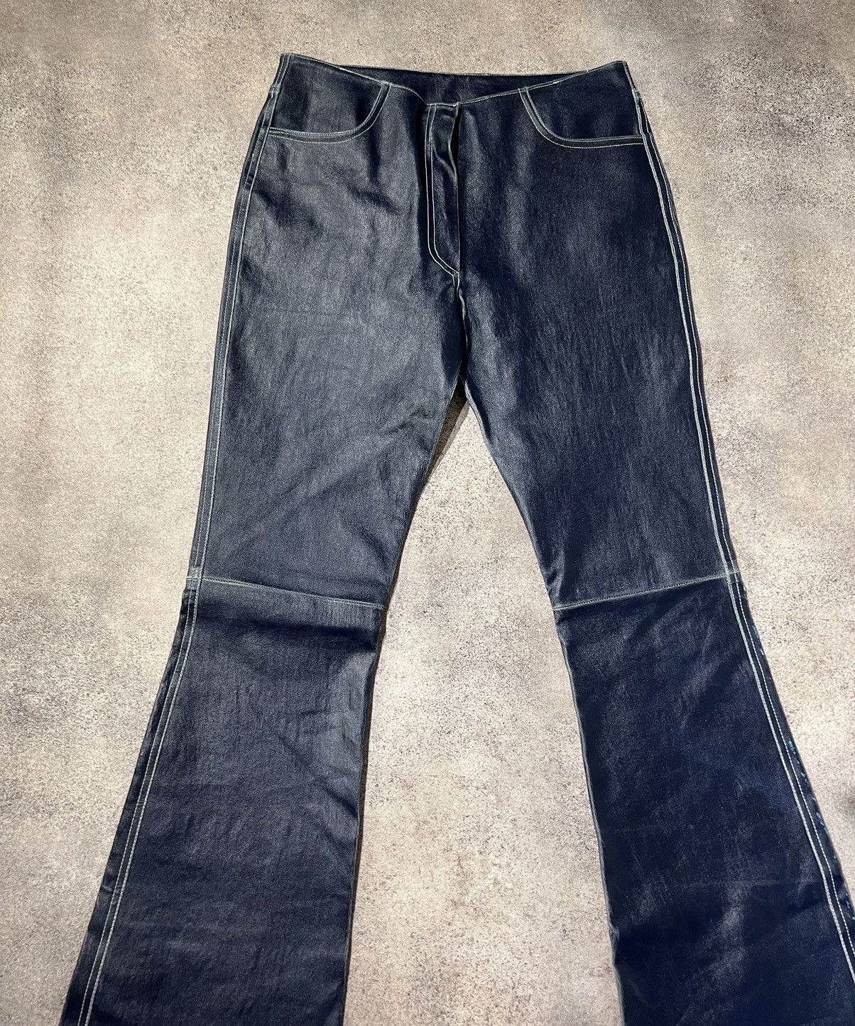 Vintage Vintage goatskin leather flare pants Size 30" / US 8 / IT 44 - 5 Thumbnail