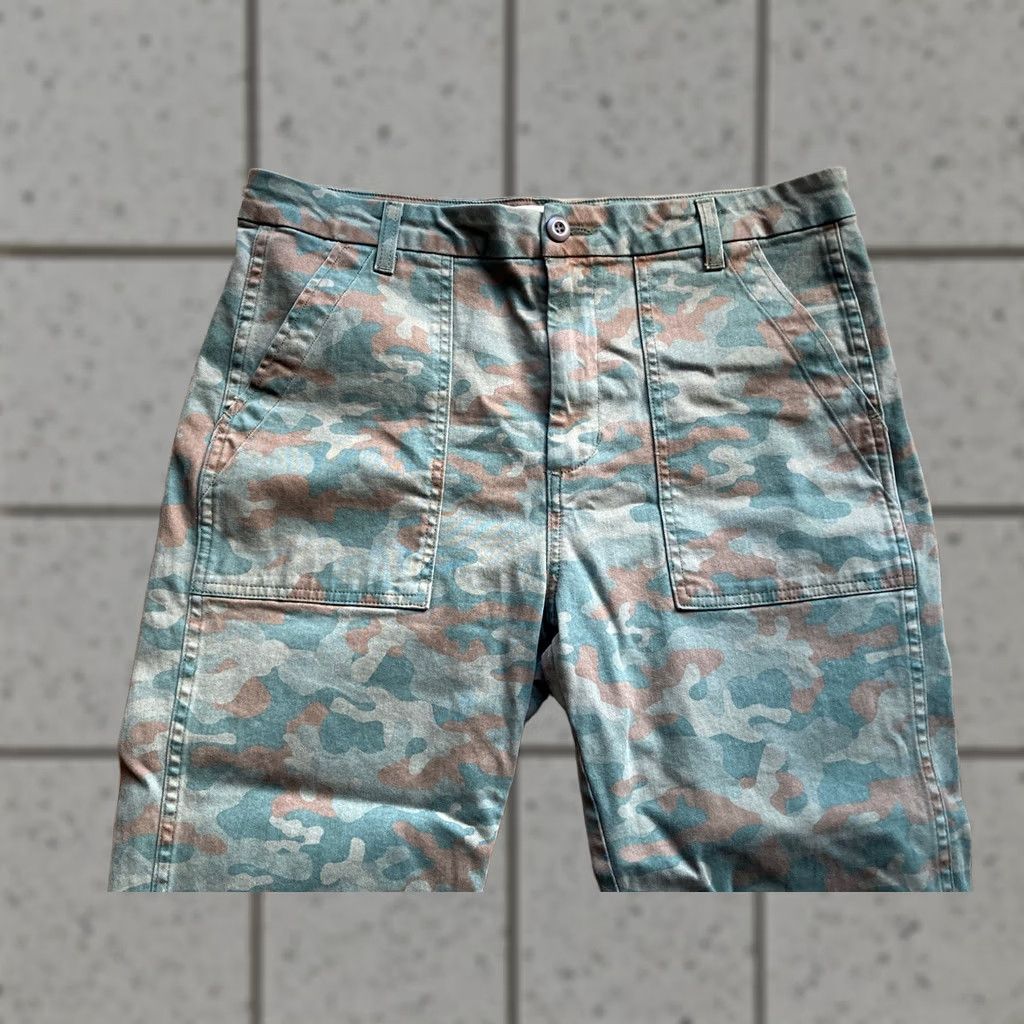 AMO AMO Womens Army Trouser Pants CAMO 5-Pocket Straight Crop Size 32 Button Zip Pockets Multicolor Cotton Blend Size 24" / US 00 / IT 34 - 1 Thumbnail