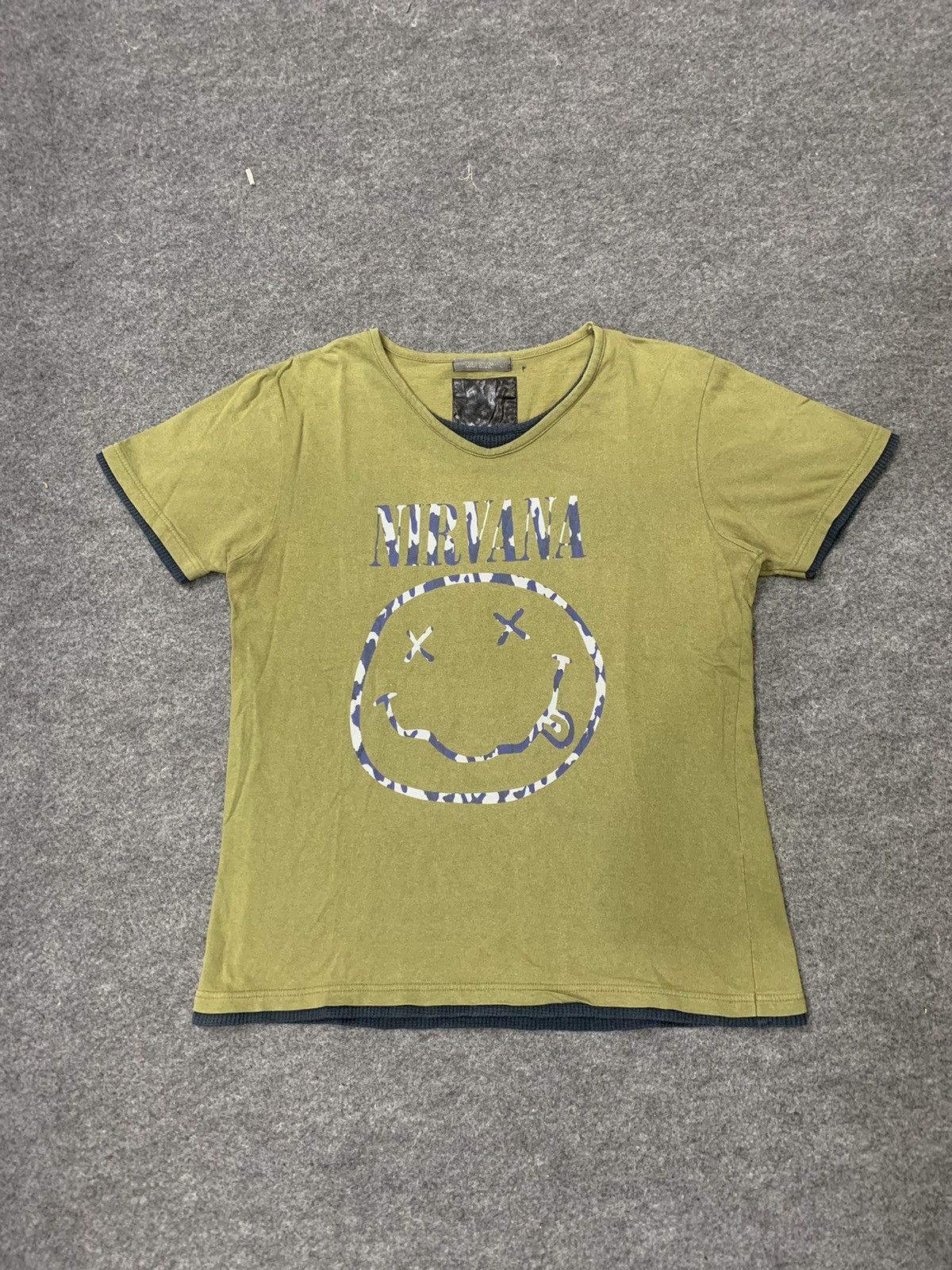 image of If Six Was Nine x Nirvana Rush Hour Nirvana Double Layers in Green, Men's (Size Medium)