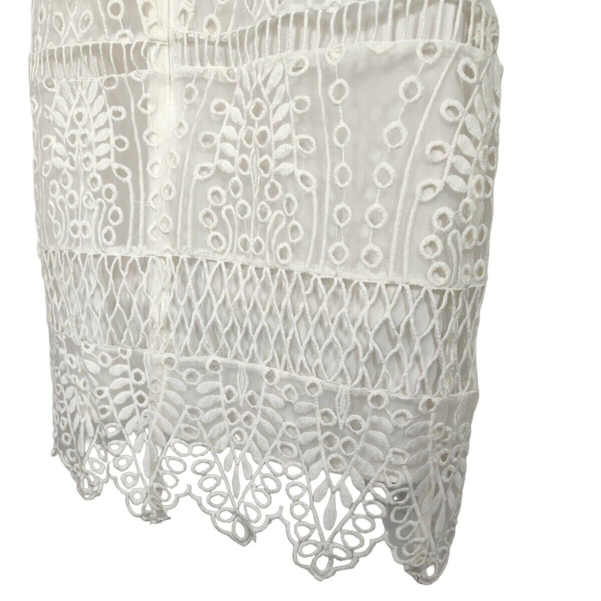 Other Gianni Bini Lily Sheath Dress Women Size 2 White Short Slv Size XS / US 0-2 / IT 36-38 - 6 Thumbnail