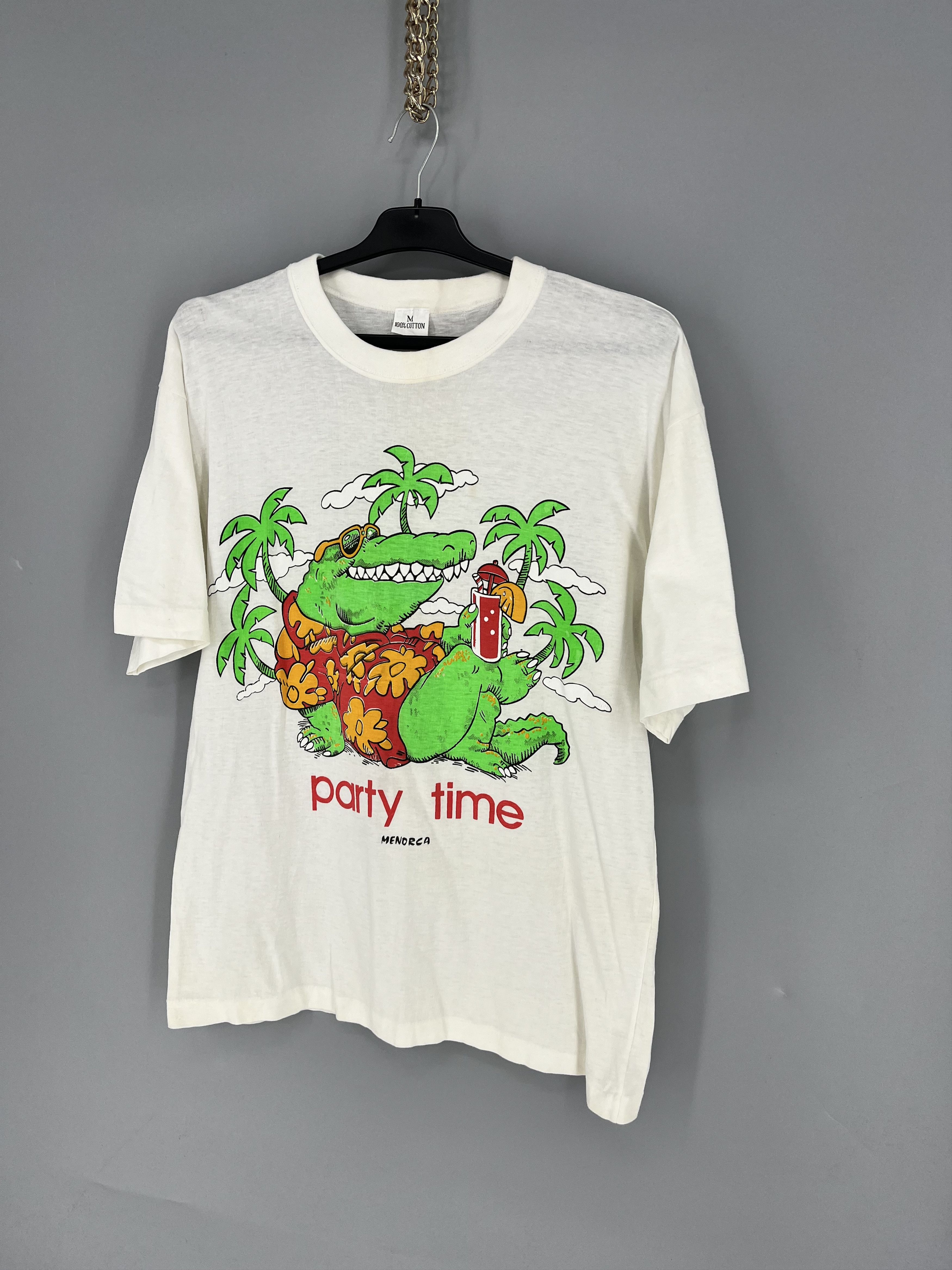 Vintage Vintage 1986 Party Time Crocodile Shirt Single Stitch Size US M / EU 48-50 / 2 - 3 Thumbnail