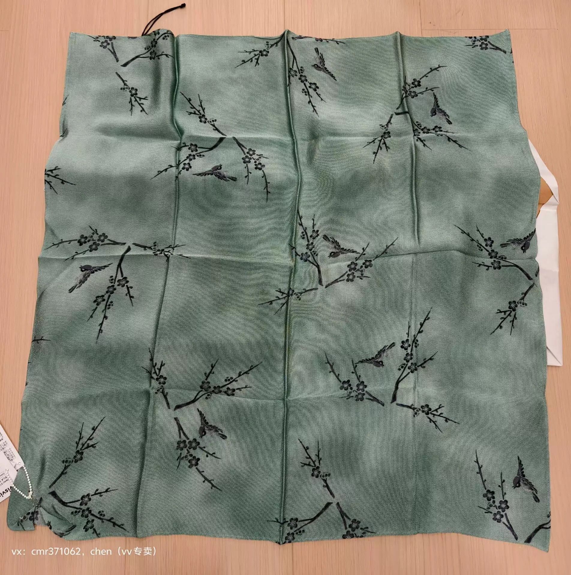 Visvim visvim 22aw silk scarf ren green/black magpie plum blossom pattern Size ONE SIZE - 1 Thumbnail