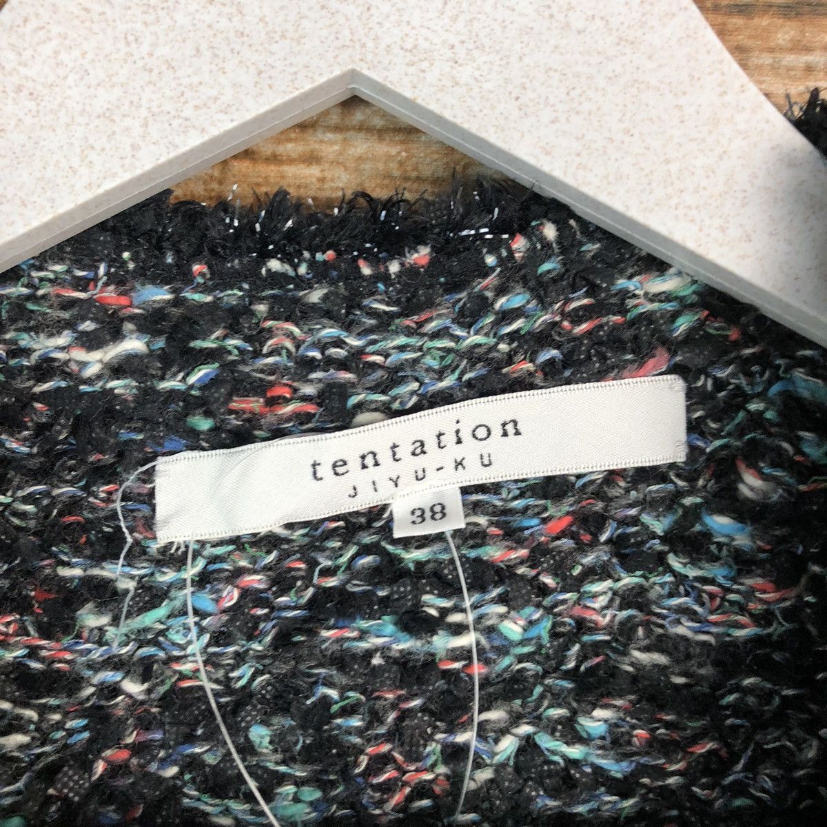 Japanese Brand Tentation Jiyuku Black Cardigan Knitwear #A1531 Size XS / US 0-2 / IT 36-38 - 9 Thumbnail