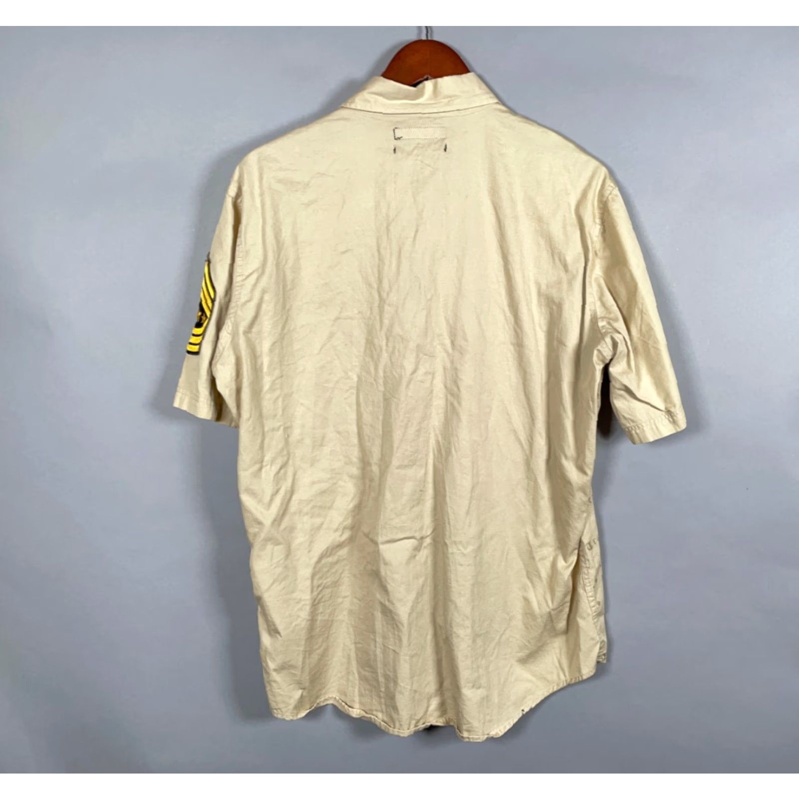 Ecko Unltd. VINTAGE Ecko Unltd. Skull Wings Military Shirt Adult Large Beige Geometric Hip Hop Mens Size US L / EU 52-54 / 3 - 3 Thumbnail