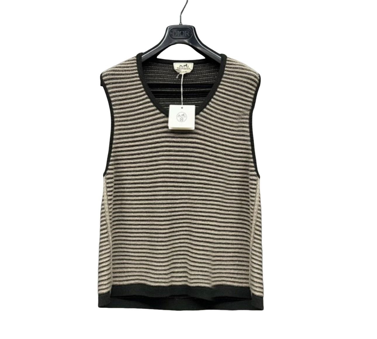 Hermes Hermes Striped Cashmere Blend Knit Vest Size M Size US M / EU 48-50 / 2 - 1 Thumbnail