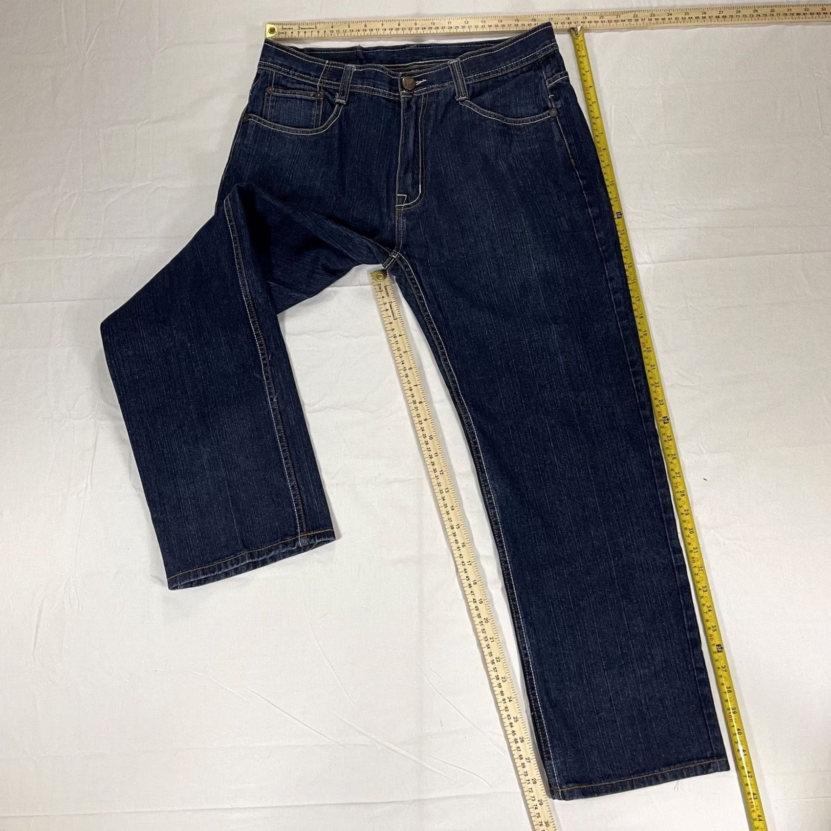 Vintage VINTAGE Makaveli Jeans Denim 90s Hip Hop Tupac Embroidered Baggy 36 Mens Jeans Blue High Rise 5-Pocket Straight Relaxed 82% Cotton 18% Polyester Size US 36 / EU 52 - 2 Thumbnail