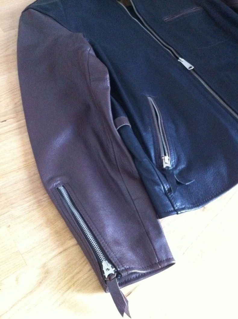 Schott Schott Color-blocked leather jacket Size US XL / EU 56 / 4 - 4 Thumbnail