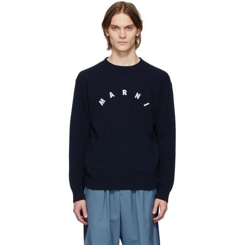 Marni Marni Men's Navy Logo Wool Cashmere Blend Sweater Size 52 Size US XL / EU 56 / 4 - 1 Thumbnail