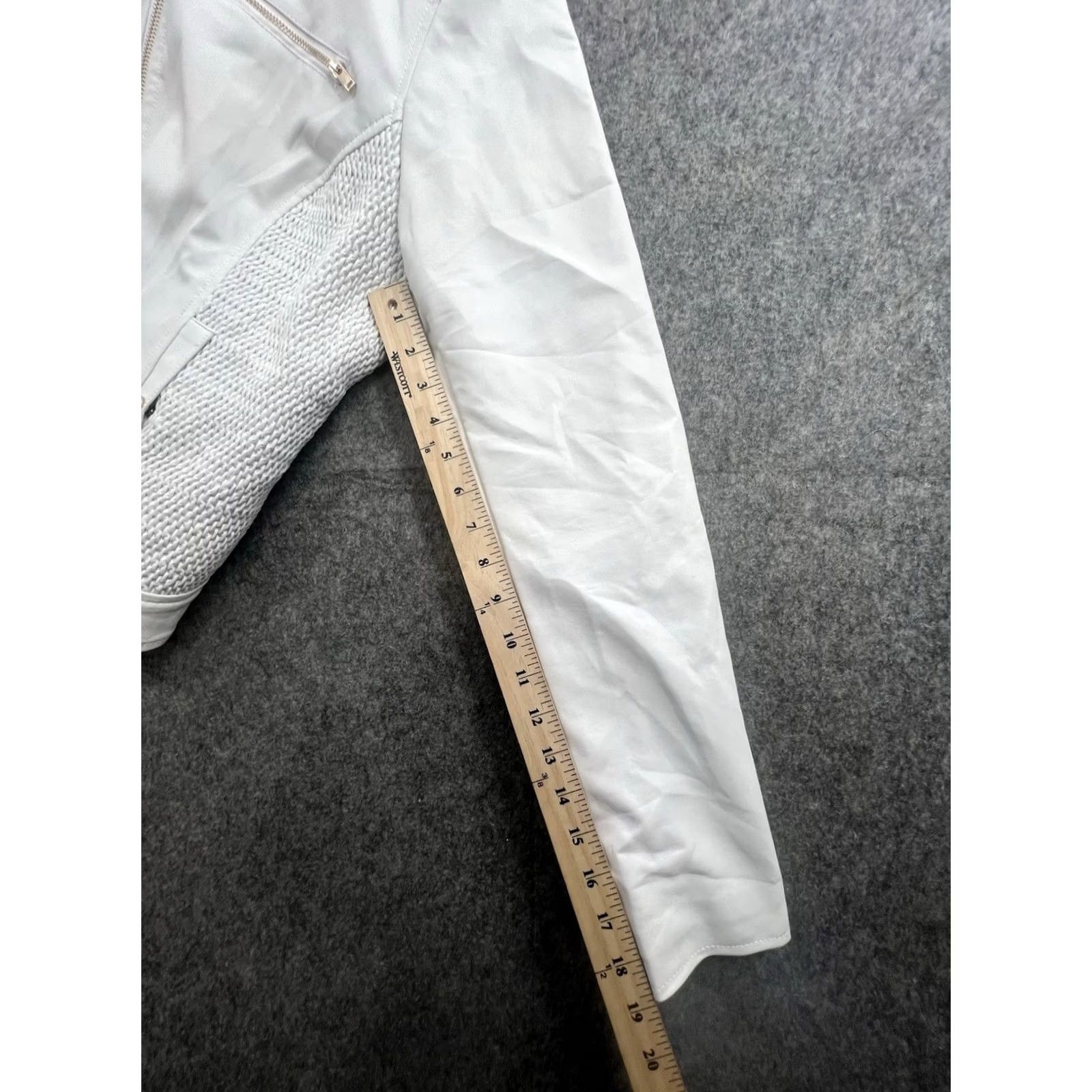 Guess GUESS Womens White Faux Leather Moto Jacket Smocked Epaulets Removable Hood S XL Size XL / US 12-14 / IT 48-50 - 3 Thumbnail
