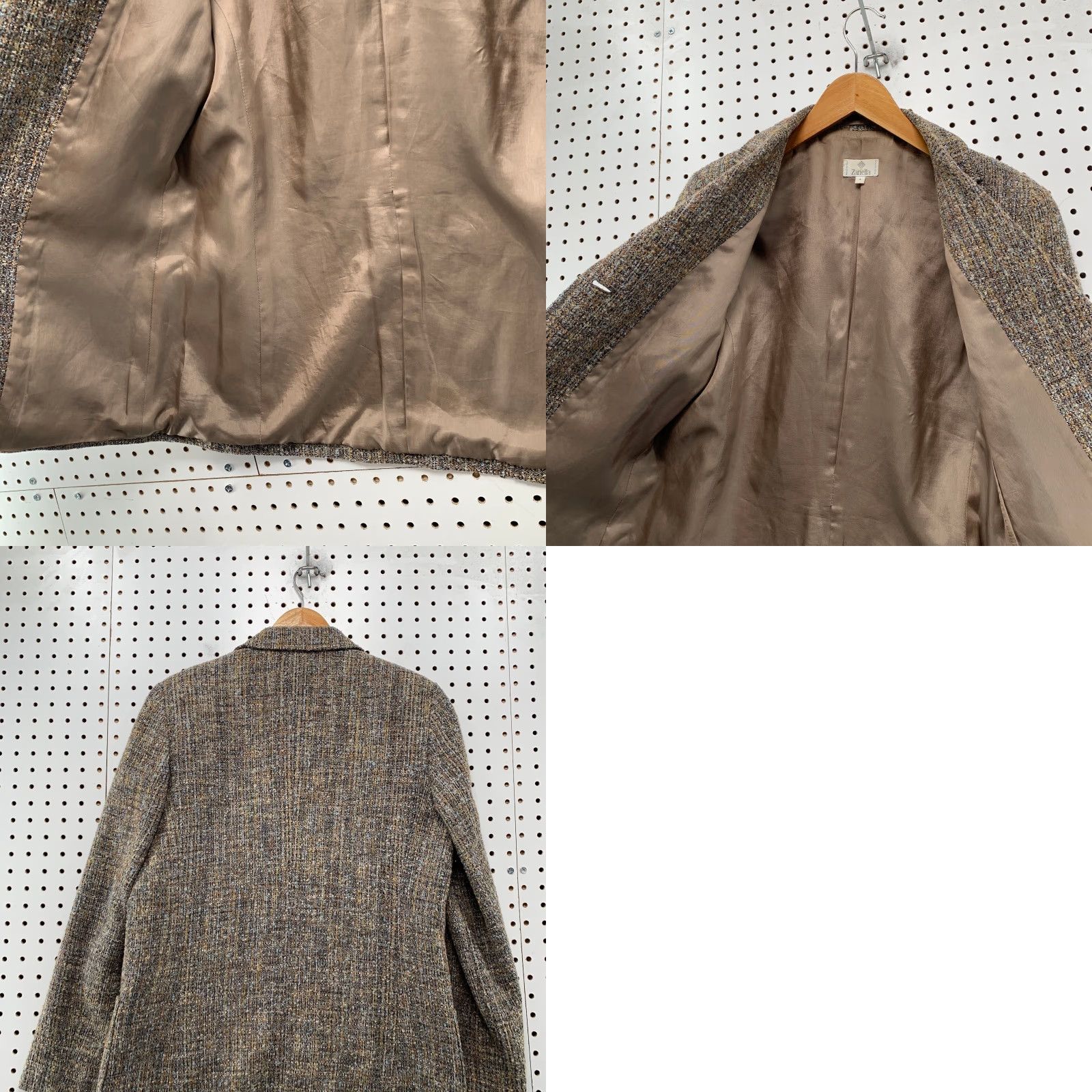 Zanella Zanella Tweed Wool Blazer Womens 4 Brown Three-Button Business Work Italy Jacket Size S / US 4 / IT 40 - 10 Thumbnail