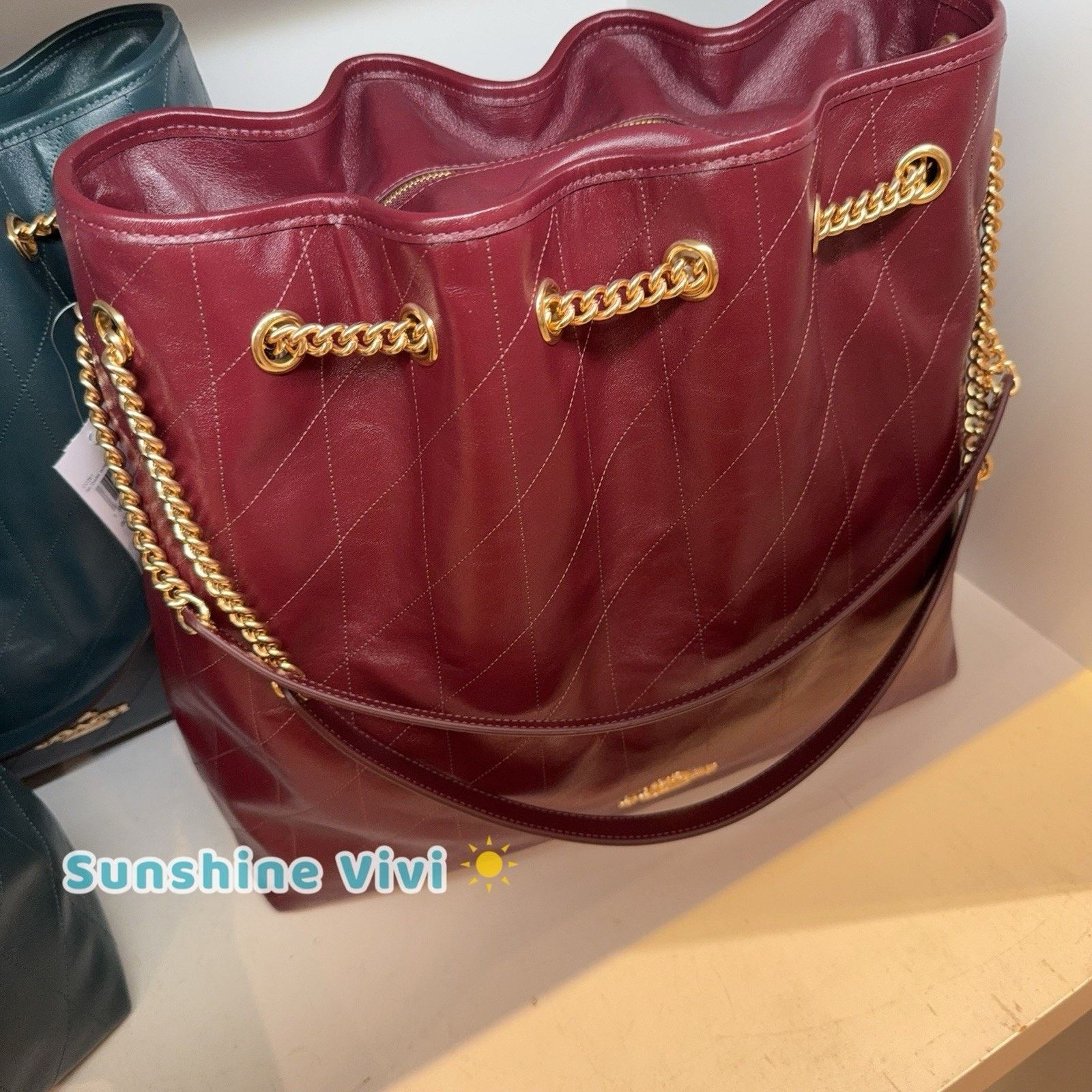 Coach NWT Coach Evelyn Large Shoulder Bag CCZ81 Leather Dark Wine Size ONE SIZE - 3 Thumbnail
