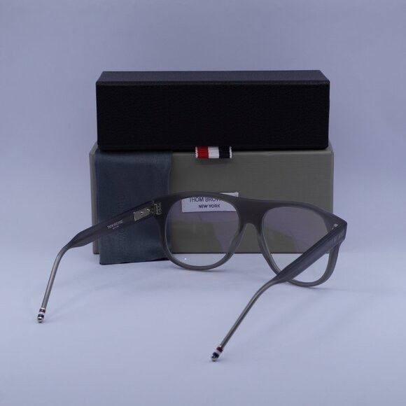Thom Browne Thom Browne TB-008C-55 Eyeglasses Satin Grey 55mm Square Size ONE SIZE - 10 Thumbnail