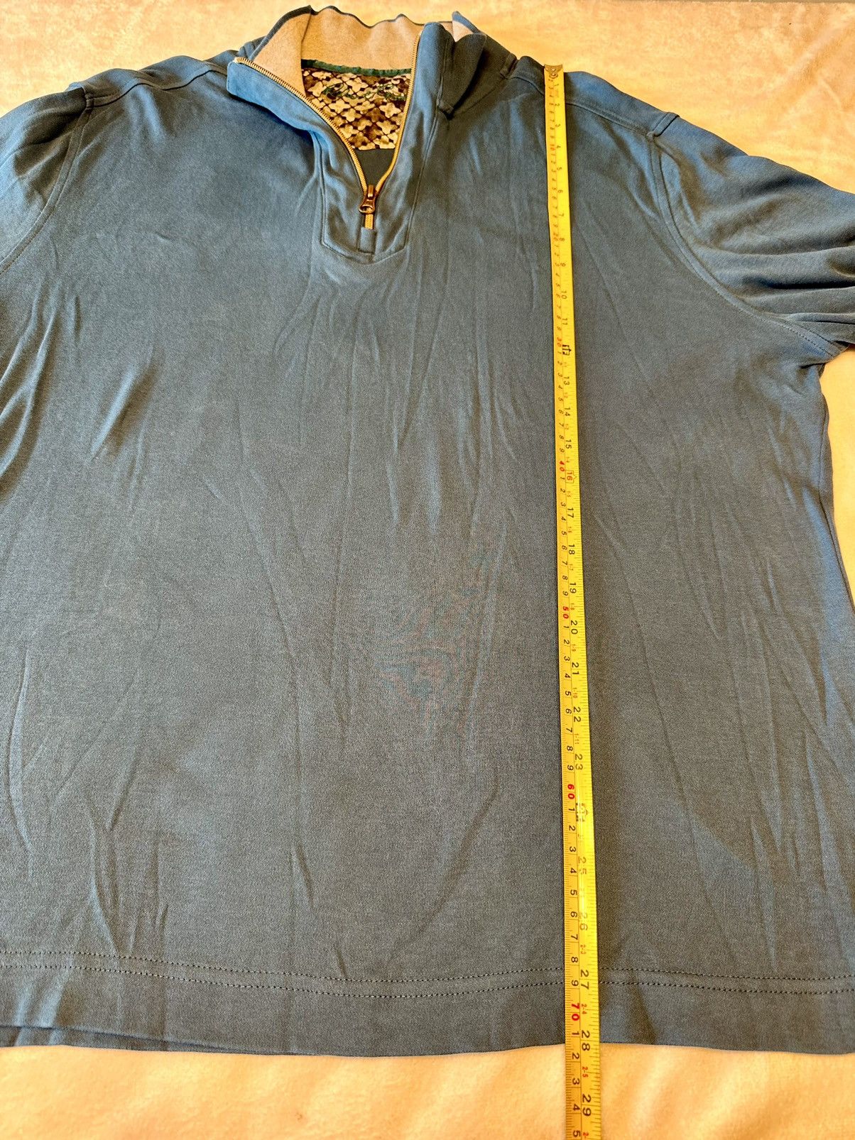 Robert Graham Robert Graham Men's Blue Quarter Zip Knit Shirt-Size XL Size US XL / EU 56 / 4 - 3 Thumbnail