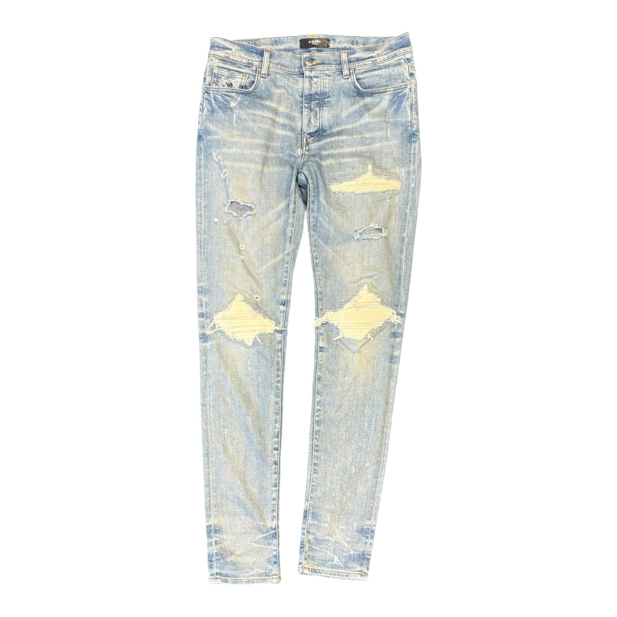 Amiri Amiri White Ultra Suede Clay Indigo MX1 Jeans Size 31 | Grailed