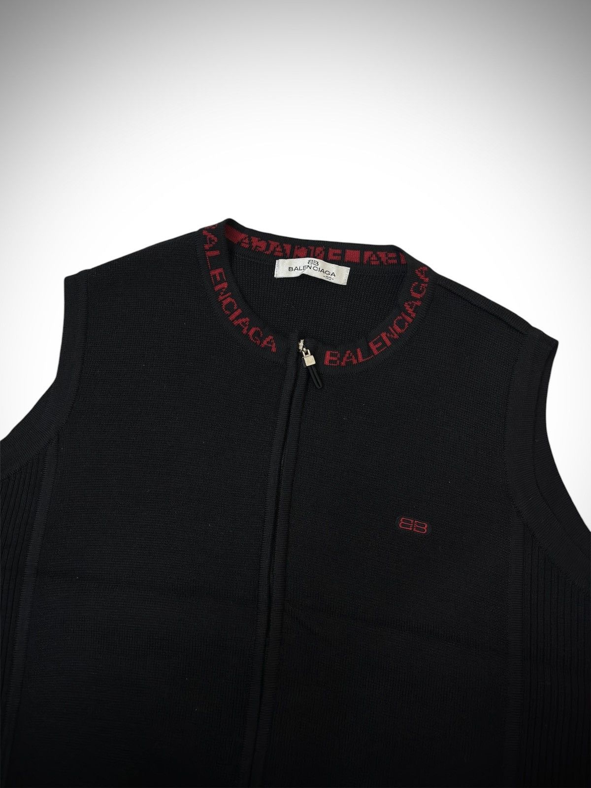 Balenciaga 2000’s Balenciaga Paris - Big Logo Knitwear Vest Size US M / EU 48-50 / 2 - 2 Thumbnail