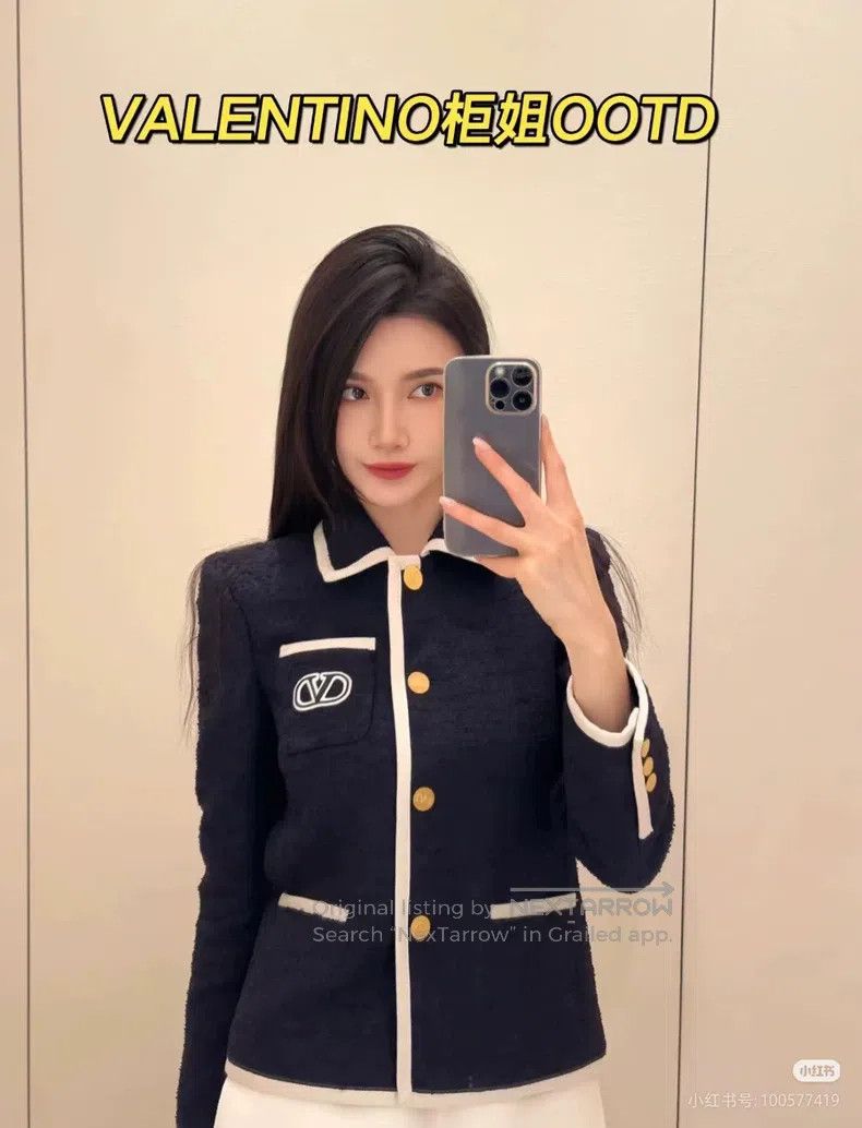 Valentino Valentino Logo-printed lapel single-breasted long-sleeved Size XXS / US 00 / IT 34 - 9 Thumbnail