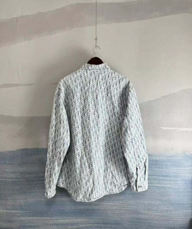 Dior Dior Oblique Denim Shirt in Misty Blue-2505 Size US L / EU 52-54 / 3 - 2 Thumbnail
