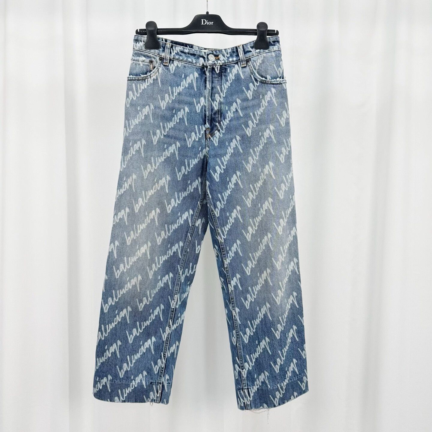 Balenciaga balenciaga logo print denim pants size w25 Size 25" / US 0 / IT 36 - 1 Thumbnail