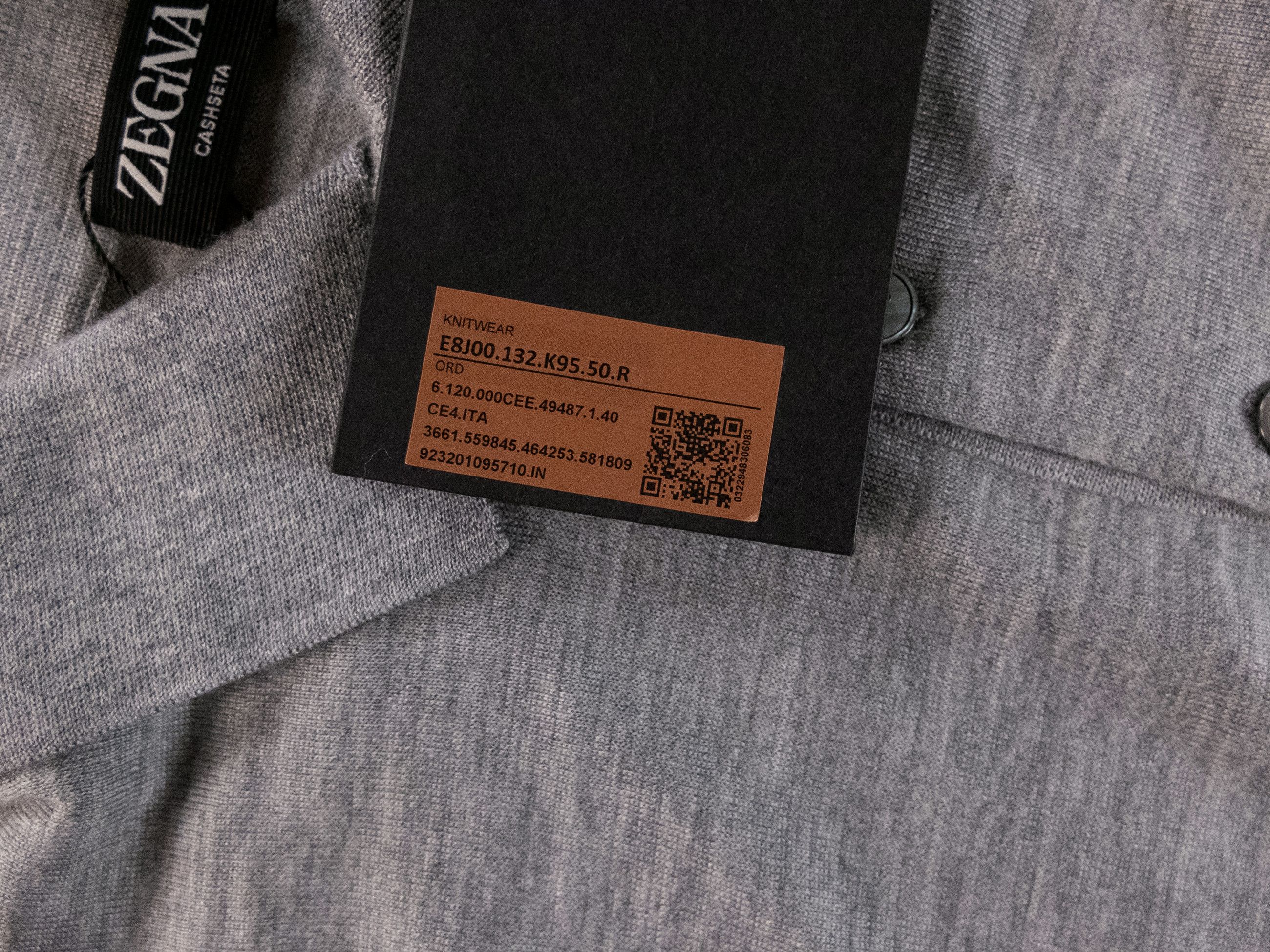 Ermenegildo Zegna ZEGNA gray Cashseta cashmere silk polo sweater Medium Size US M / EU 48-50 / 2 - 7 Thumbnail