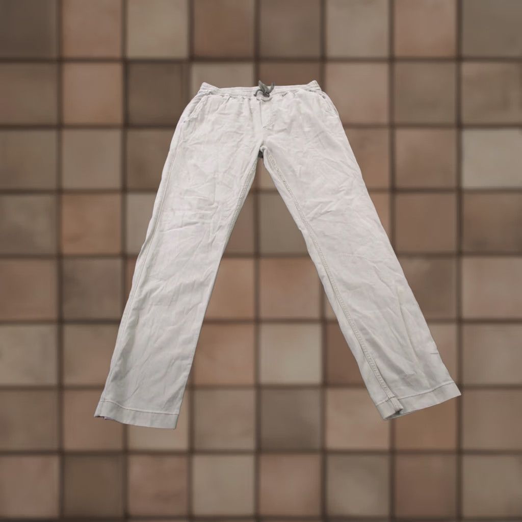 Faherty Faherty Joggers Womens L Tall Beige Linen Cotton Modal Active Stretch Casual Outdoor Pockets Drawstring 32in Inseam Fall Womens Size 24" / US 00 / IT 34 - 1 Thumbnail
