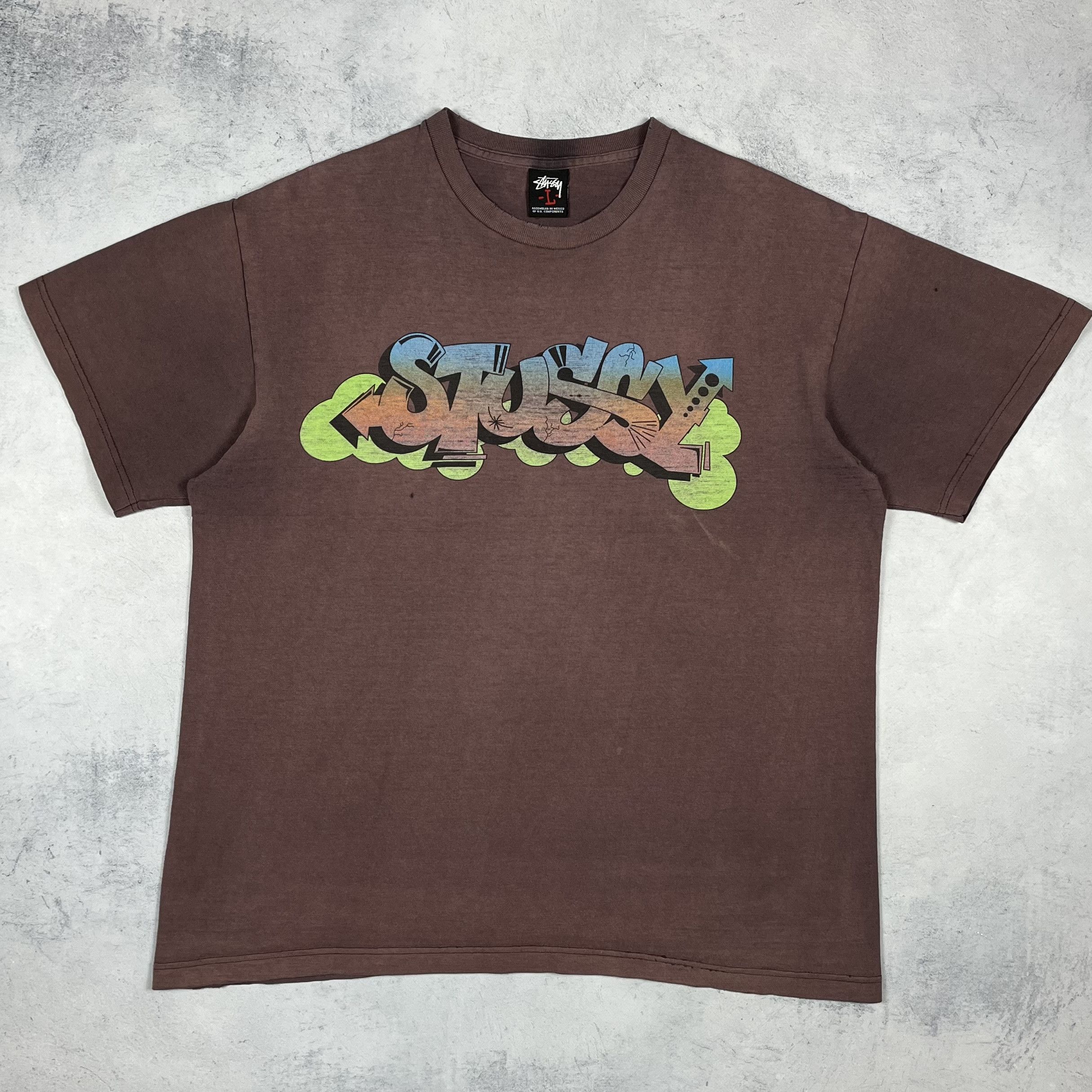 Stussy Vintage Stussy Graffiti Sunfaded Brown T Shirt 2000’s Size US L / EU 52-54 / 3 - 2 Thumbnail