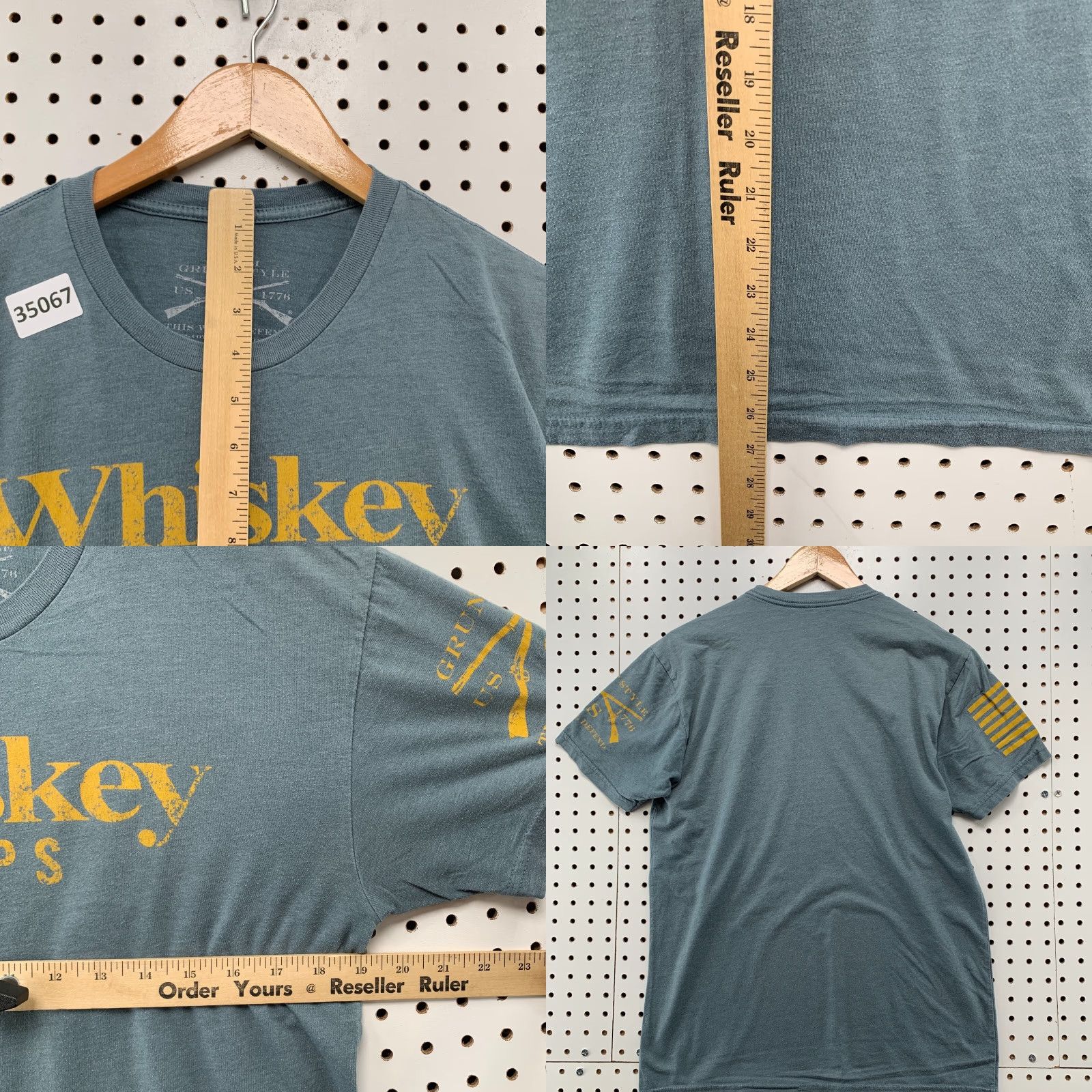 Vintage Grunt Style Shirt Mens M Gray Whisky Help USA Flag Army Shirt 19x27 Size US M / EU 48-50 / 2 - 8 Thumbnail