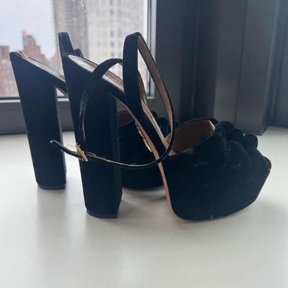 Aquazzura o1srvl11e1024 Platforms in Black Size US 10 / IT 40 - 4 Thumbnail