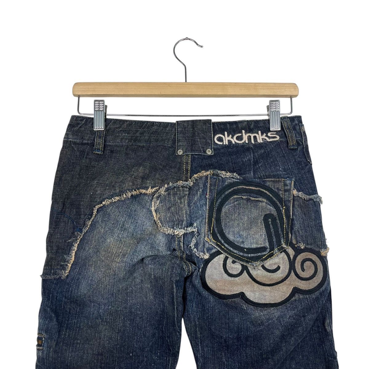 Japanese Brand Vintage Akdmks Tactical Rare Design Flare Denim Jeans Size 29" - 8 Thumbnail