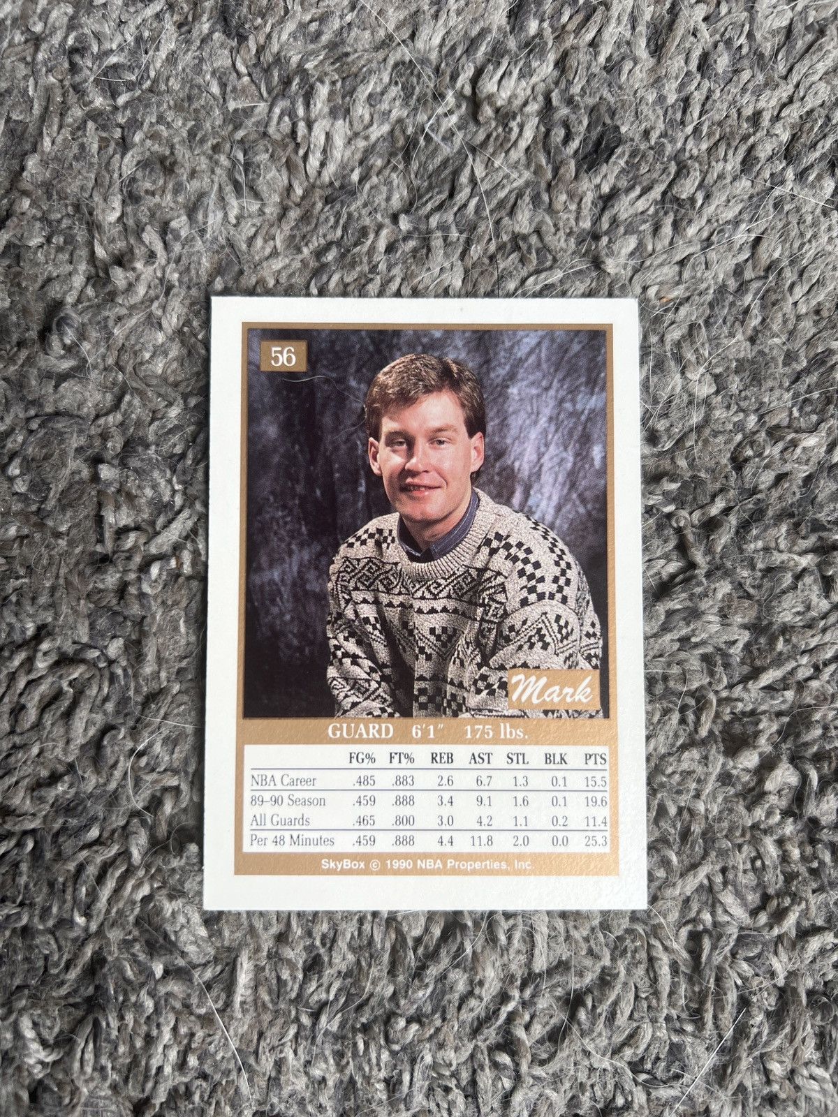 NBA 1990 SkyBox #56 Mark Price Card Size ONE SIZE - 2 Thumbnail