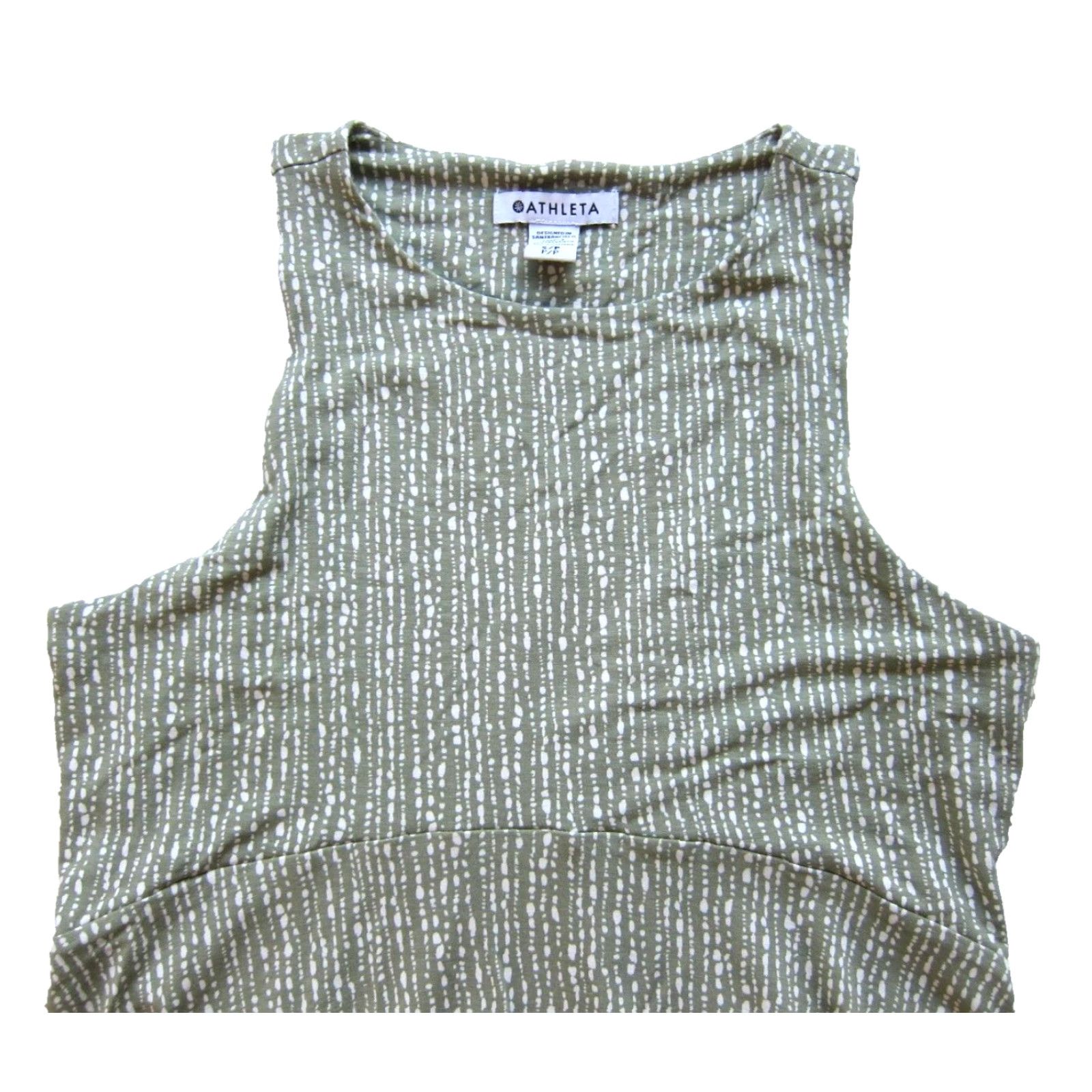 Athleta Athlete Shirt Womens Polka Dot Jersey Stretch Sleeveless Tank Dress Small Green 90s Style? Size S / US 4 / IT 40 - 4 Thumbnail