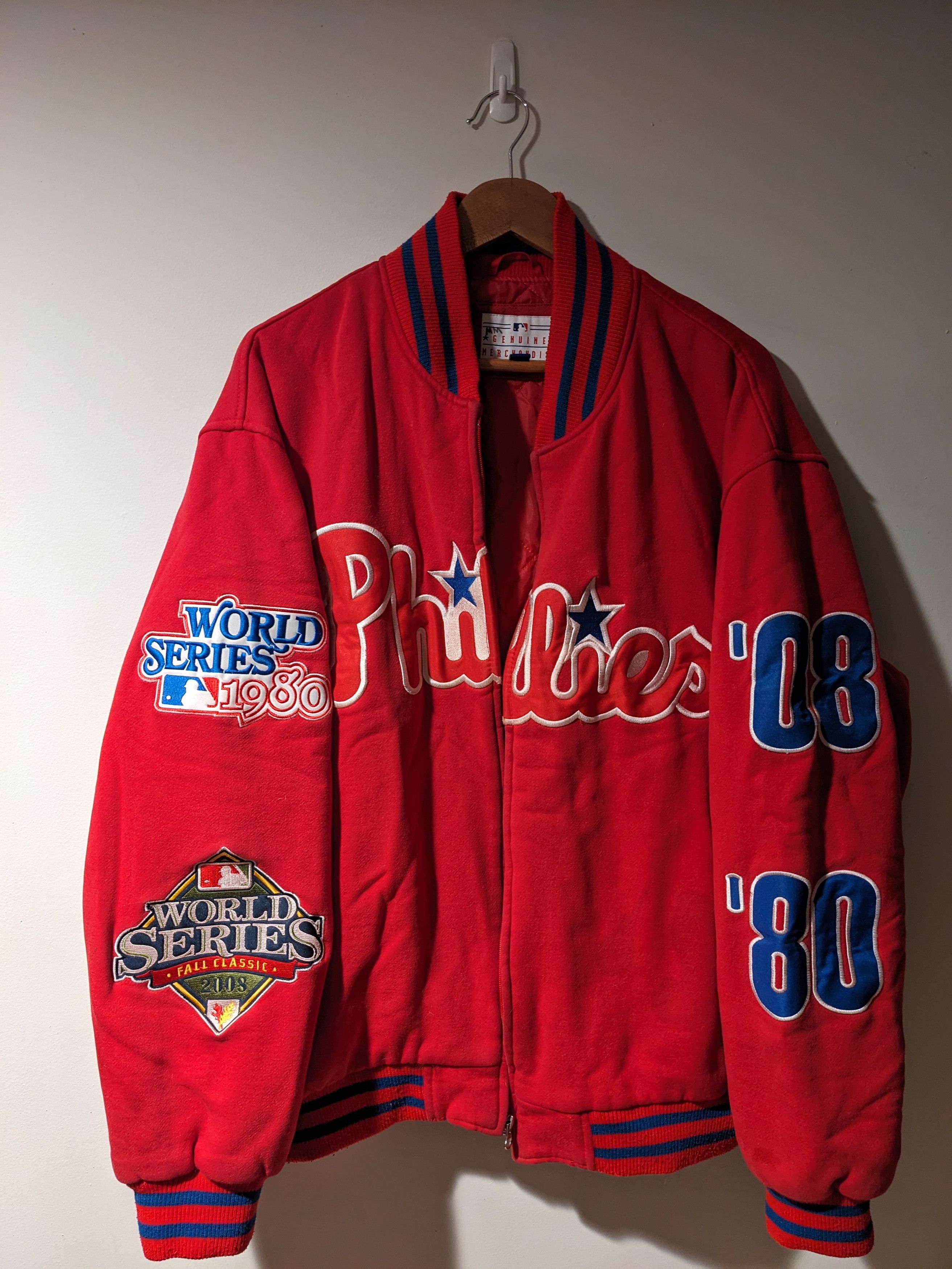 MLB × Vintage Vintage 2008 Phillies MLB Baseball World Series Jacket Size US XL / EU 56 / 4 - 4 Thumbnail