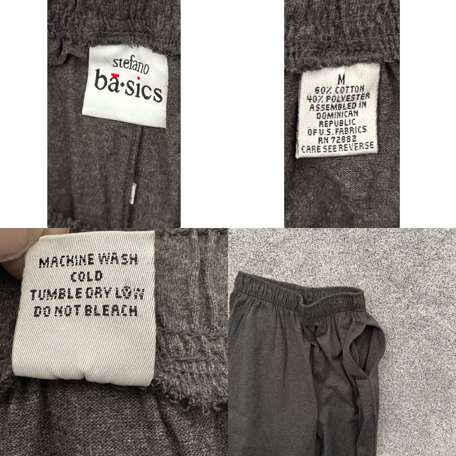 Vintage 90s Vintage Stefano Basics Knit Pants Womens Medium High Rise Elastic Minimalist Jogger Tapered 26.5in Inseam Gray USA 60% Cotton 40% Polyester/ Size 32" / US 10 / IT 46 - 8 Thumbnail