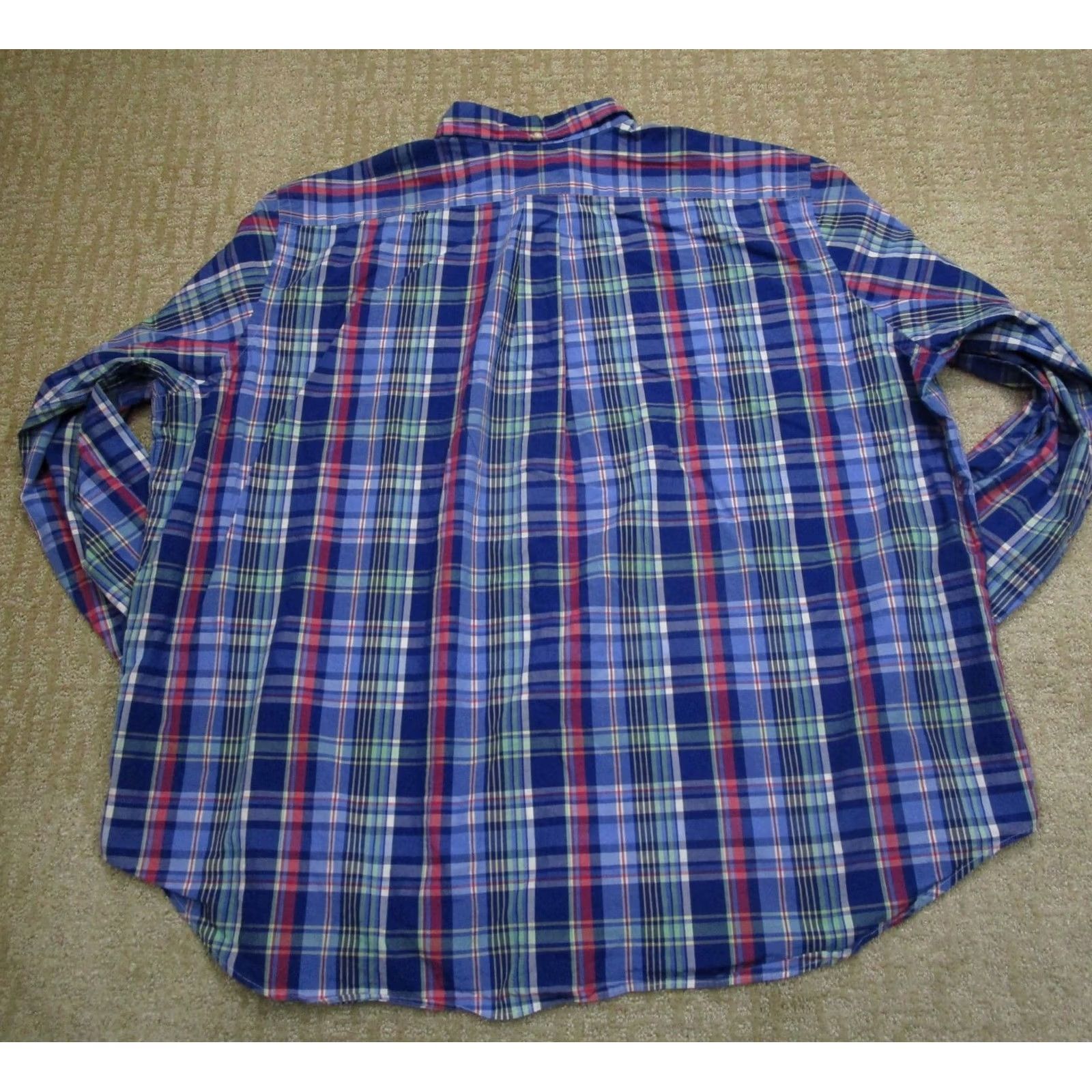 Ralph Lauren Ralph Lauren Shirt Men Big 3X Blue Plaid Long Sleeve Button-Down Classic Pony Shirt Size US XXL / EU 58 / 5 - 3 Thumbnail