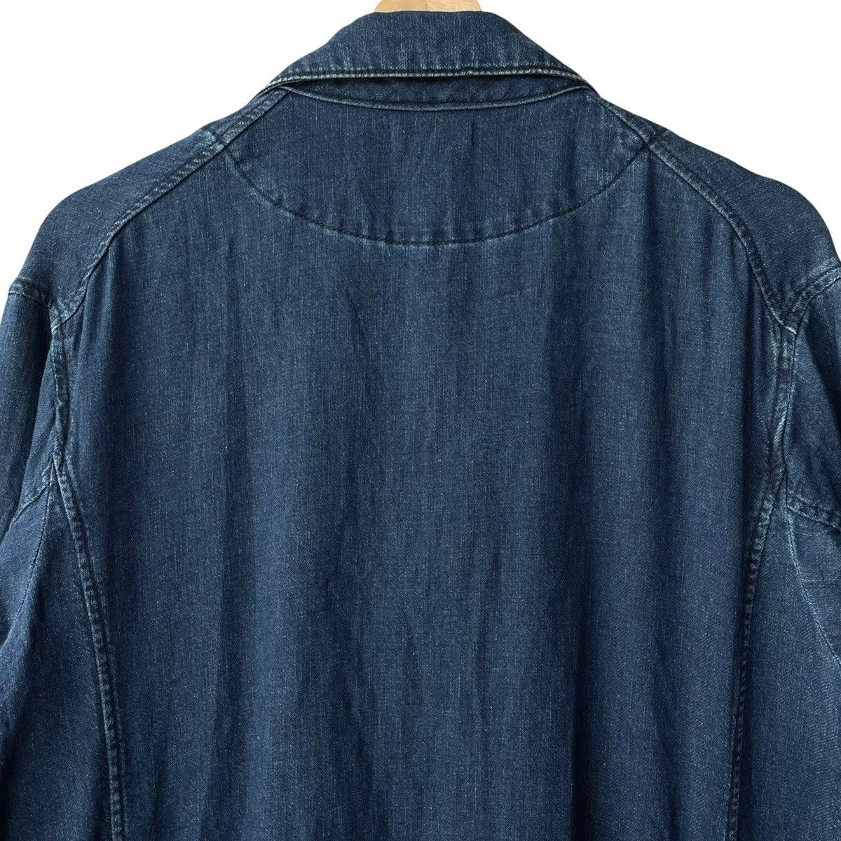 Issey Miyake Plantation Issey Miyake Design IS Vintage Denim Overcoat Size M / US 6-8 / IT 42-44 - 4 Thumbnail