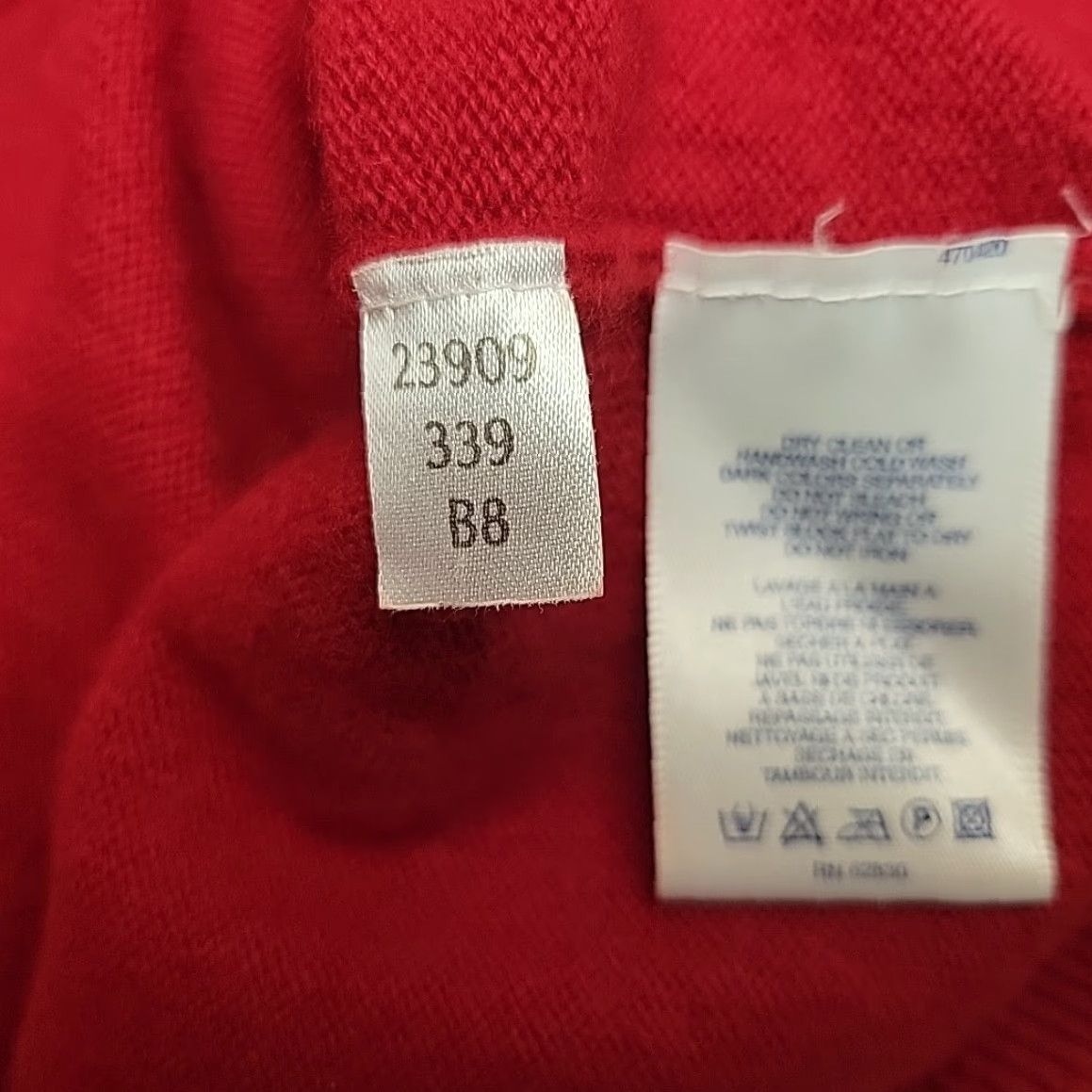 Lands' End Lands' End Sweater Mens XL Red 100% Wool Pullover V-neck Classic Knit Crew Neck Casual Long Sleeve Solid Pattern Mens Size US XL / EU 56 / 4 - 5 Thumbnail