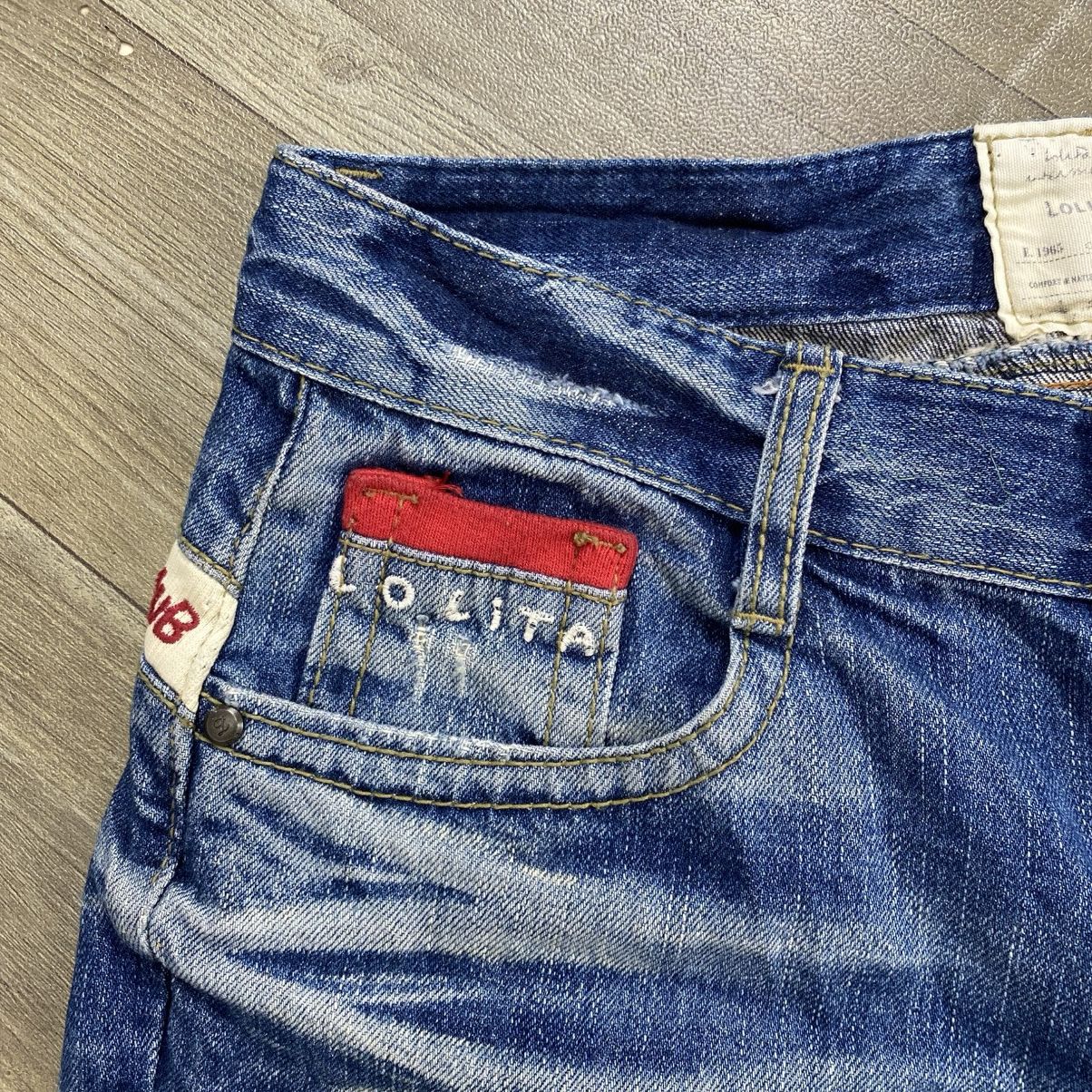 Hysteric Glamour 2000s Yoshitomo Nara Lolita Distressed Clawmark Faded Jeans Size US 30 / EU 46 - 14 Thumbnail