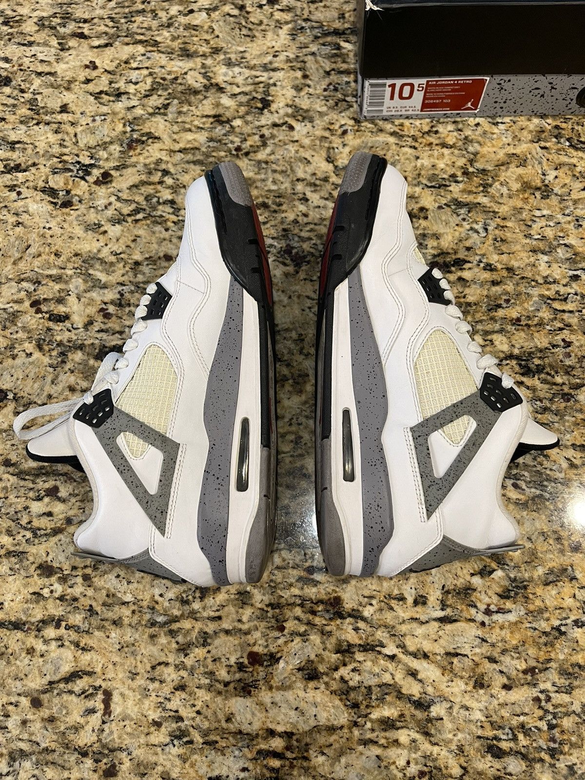 Jordan Brand AIR JORDAN 4 RETRO - White/Black-Cement Grey (2012 Release) Size US 10.5 / EU 43-44 - 3 Thumbnail