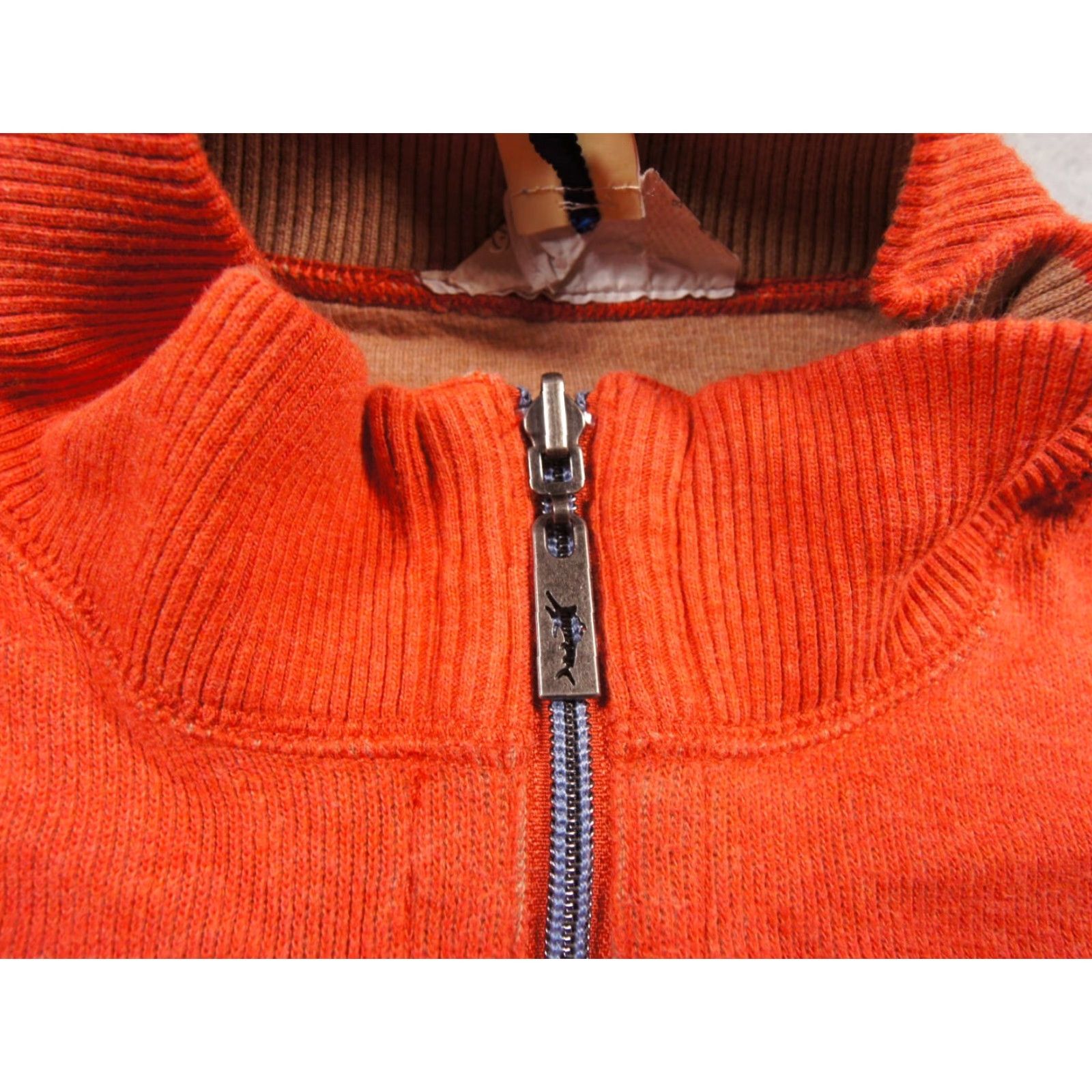 Tommy Bahama VINTAGE no — wait it's not vintage; the item is Tommy Bahama Sweater Mens XL Orange 1/4 Zip Reversible Pullover Knit Adult Size US XL / EU 56 / 4 - 3 Thumbnail