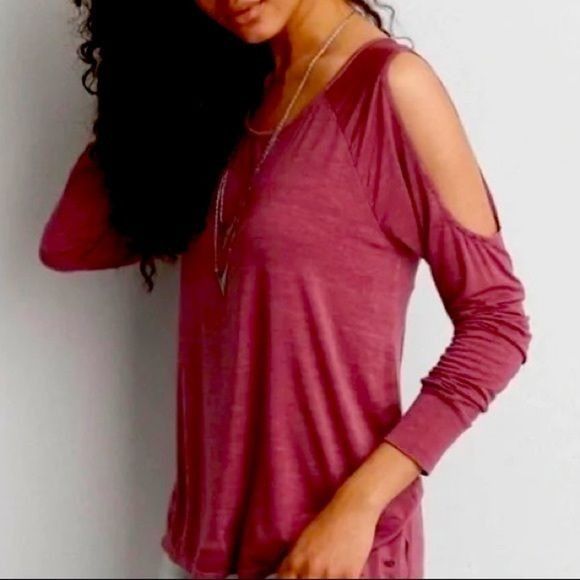American Eagle Outfitters American Eagle Outfitters Viscose Spandex Soft Sexy Tee Mauv Size XS / US 0-2 / IT 36-38 - 3 Thumbnail