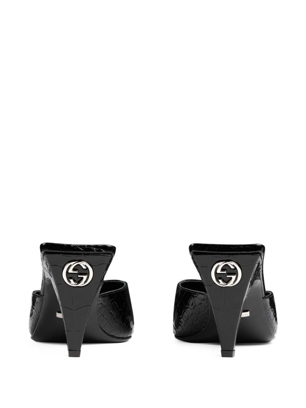 Gucci o1s1wg110125 Crocodile Printed Mules Sandals in Black Size US 6.5 / IT 36.5 - 3 Thumbnail