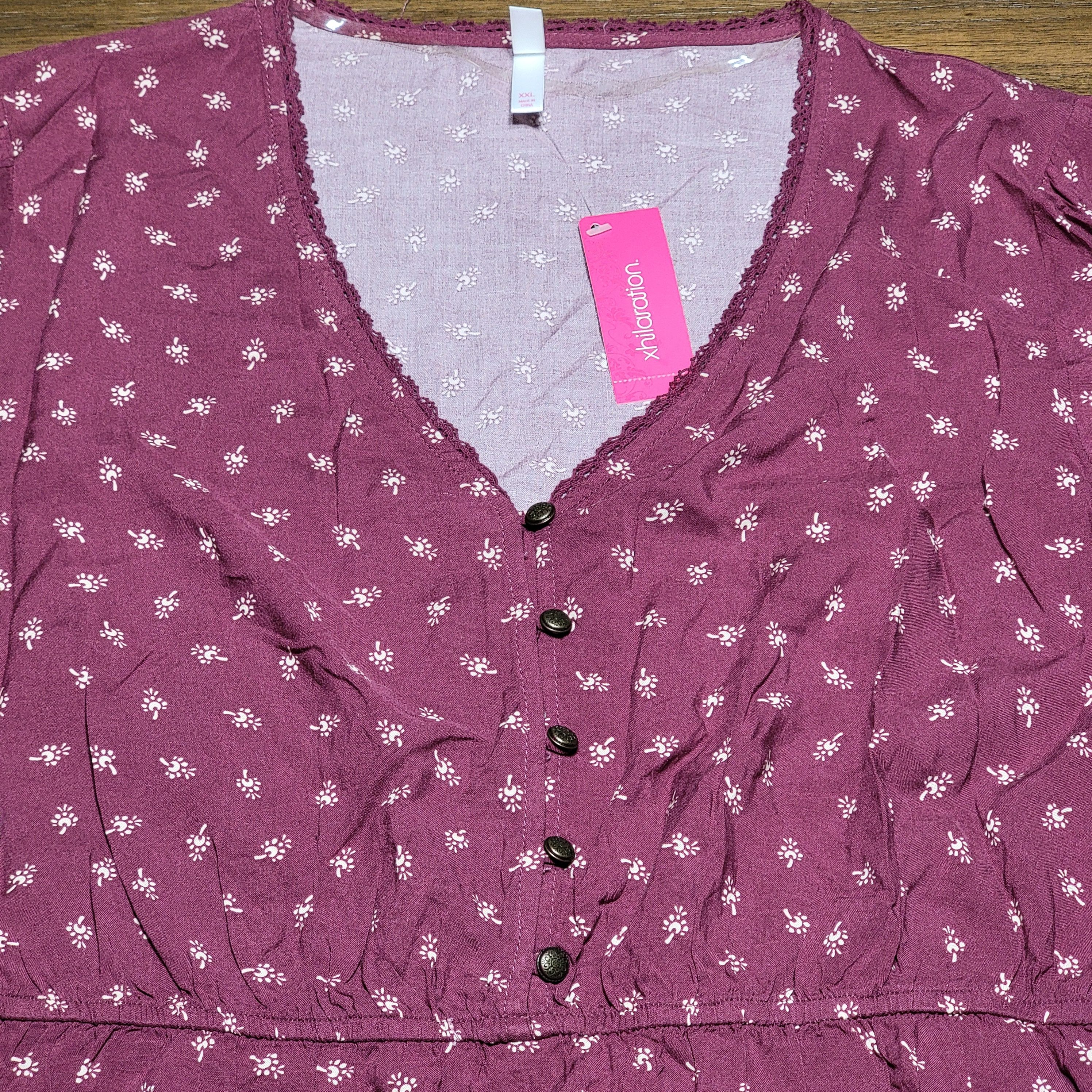 Other Xhilaration LS Dress w/Small White Flowers - Size XXL* NWT Size XXL / US 16-18 / IT 52-54 - 2 Thumbnail