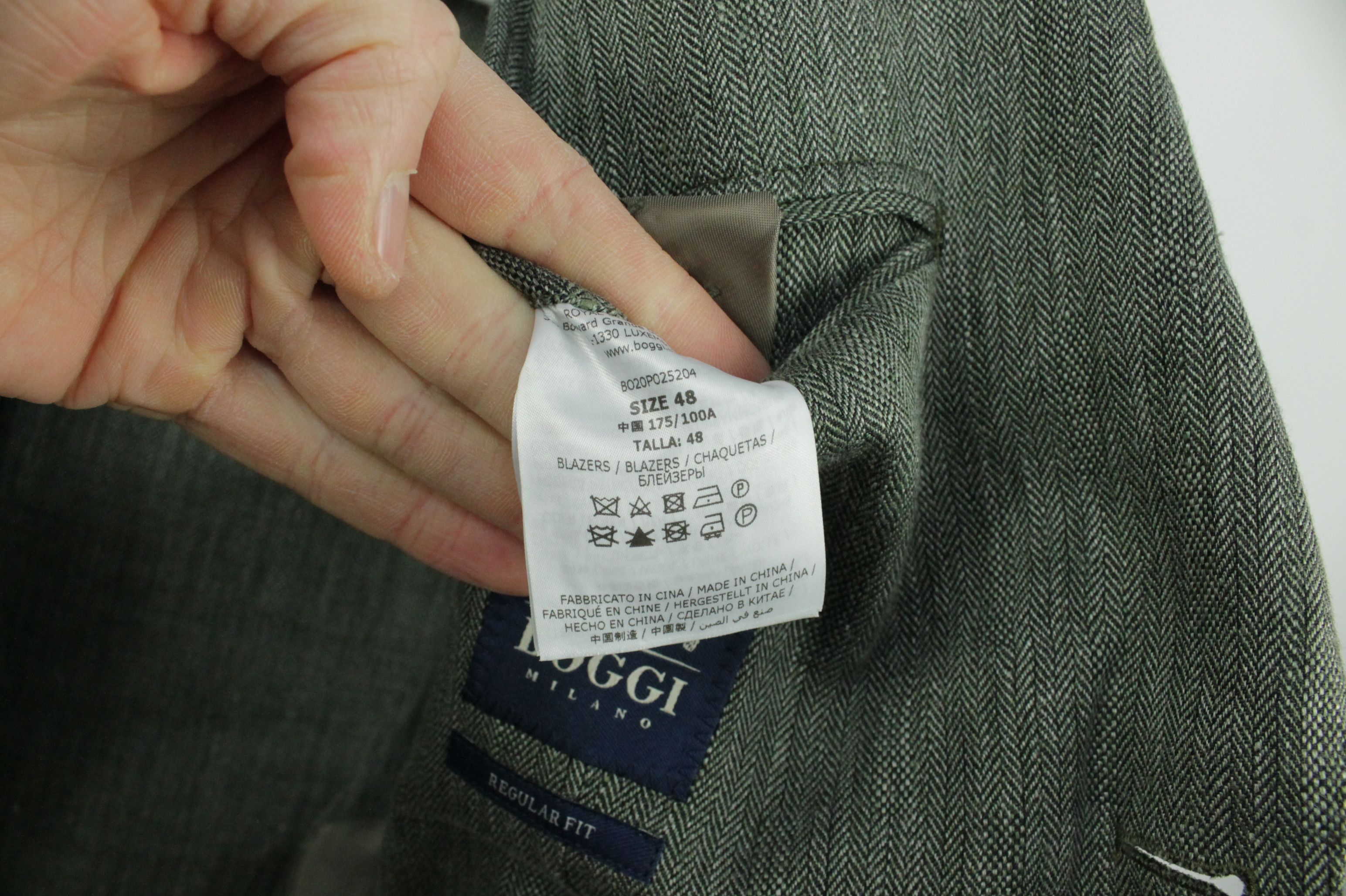 Boggi Boggi Micro Herringbone Linen Wool Sport Coat Blazer Jacket Size US M / EU 48-50 / 2 - 13 Thumbnail