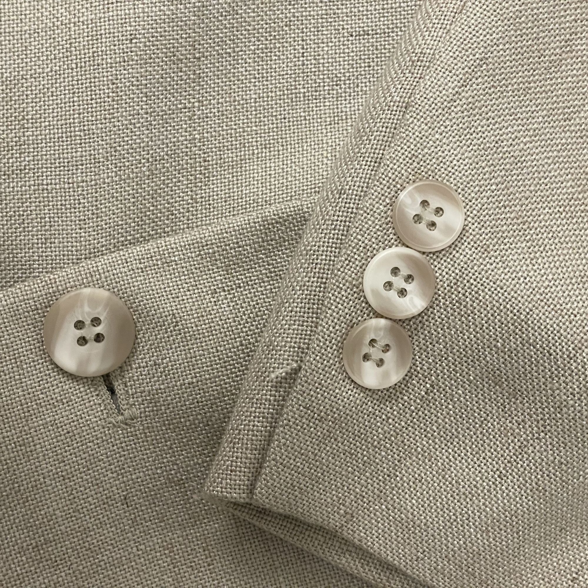 Haggar Vtg Haggar TROPICAL Khaki Sport Coat LINEN Jacket Size 44L - 11 Thumbnail