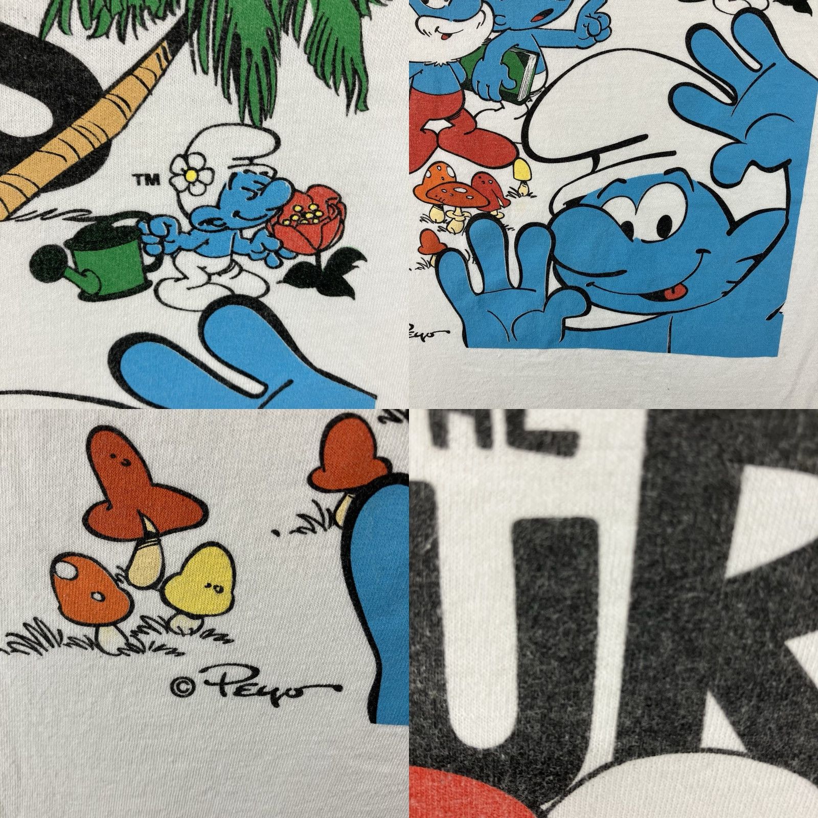 Etro Smurfs T-Shirt Retro Cartoon White Large Regular Men Short Sleeve Crew Neck Graphic Front Logo Size US L / EU 52-54 / 3 - 8 Thumbnail