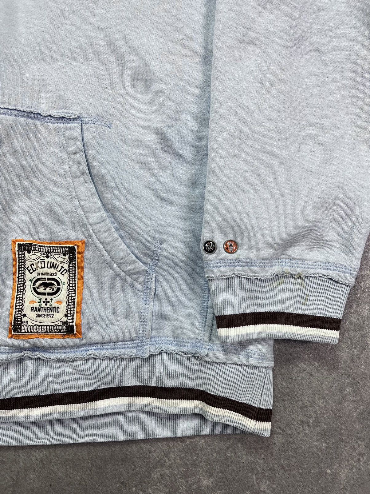 Ecko Unltd. Ecko Unltd. Embroidered Logo Baby Blue Baggy Zip Hoodie L XL Size US L / EU 52-54 / 3 - 7 Thumbnail