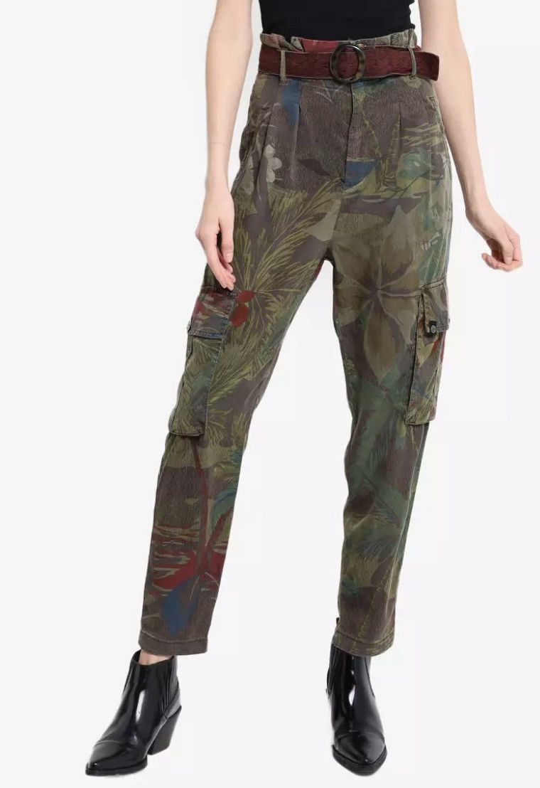 Desigual Desigual Cargo Trousers Floral Multi Colour Pant Size 28" / US 6 / IT 42 - 1 Thumbnail